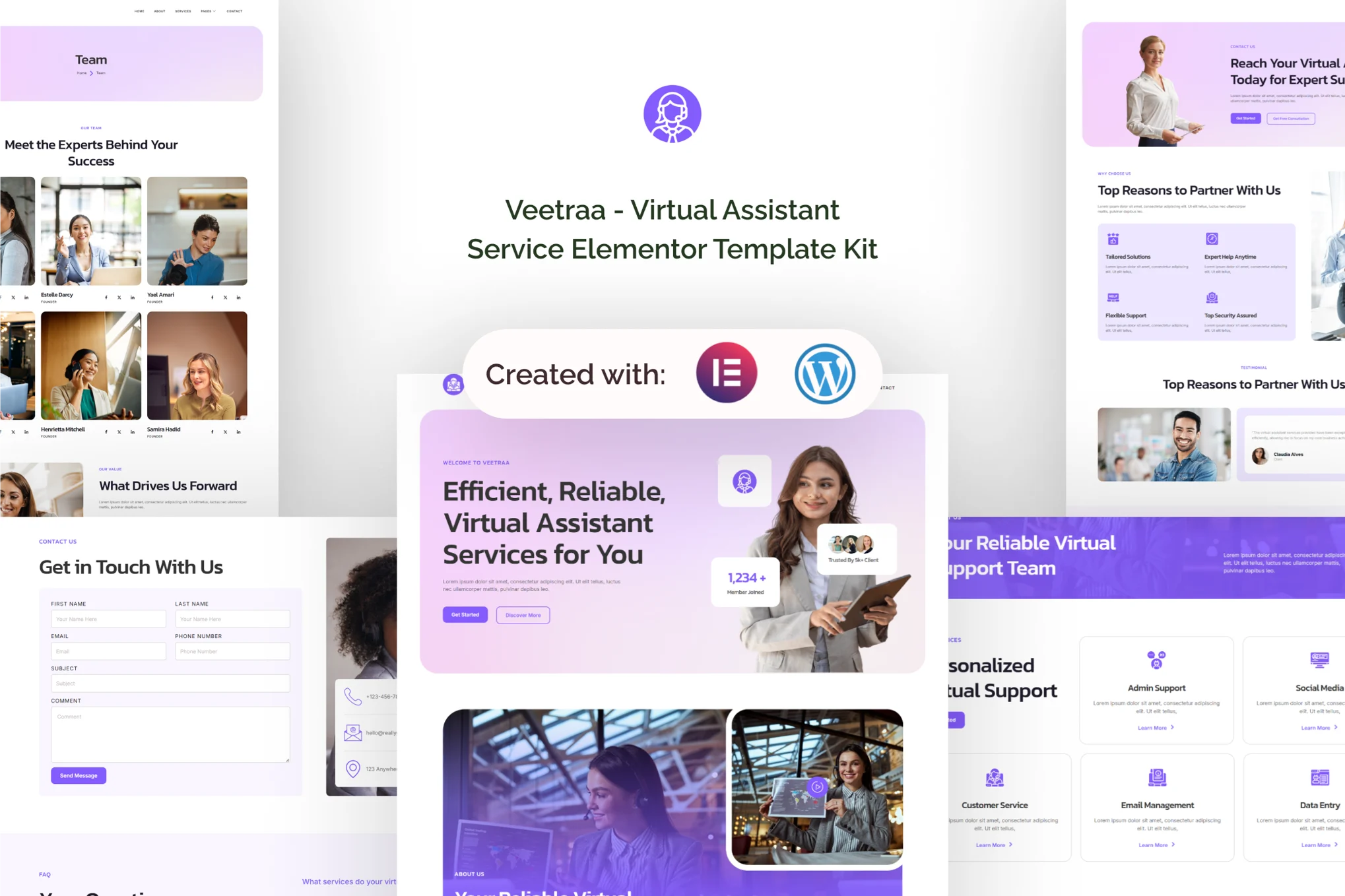 Veetraa – 虚拟助理服务 Elementor 模板套件