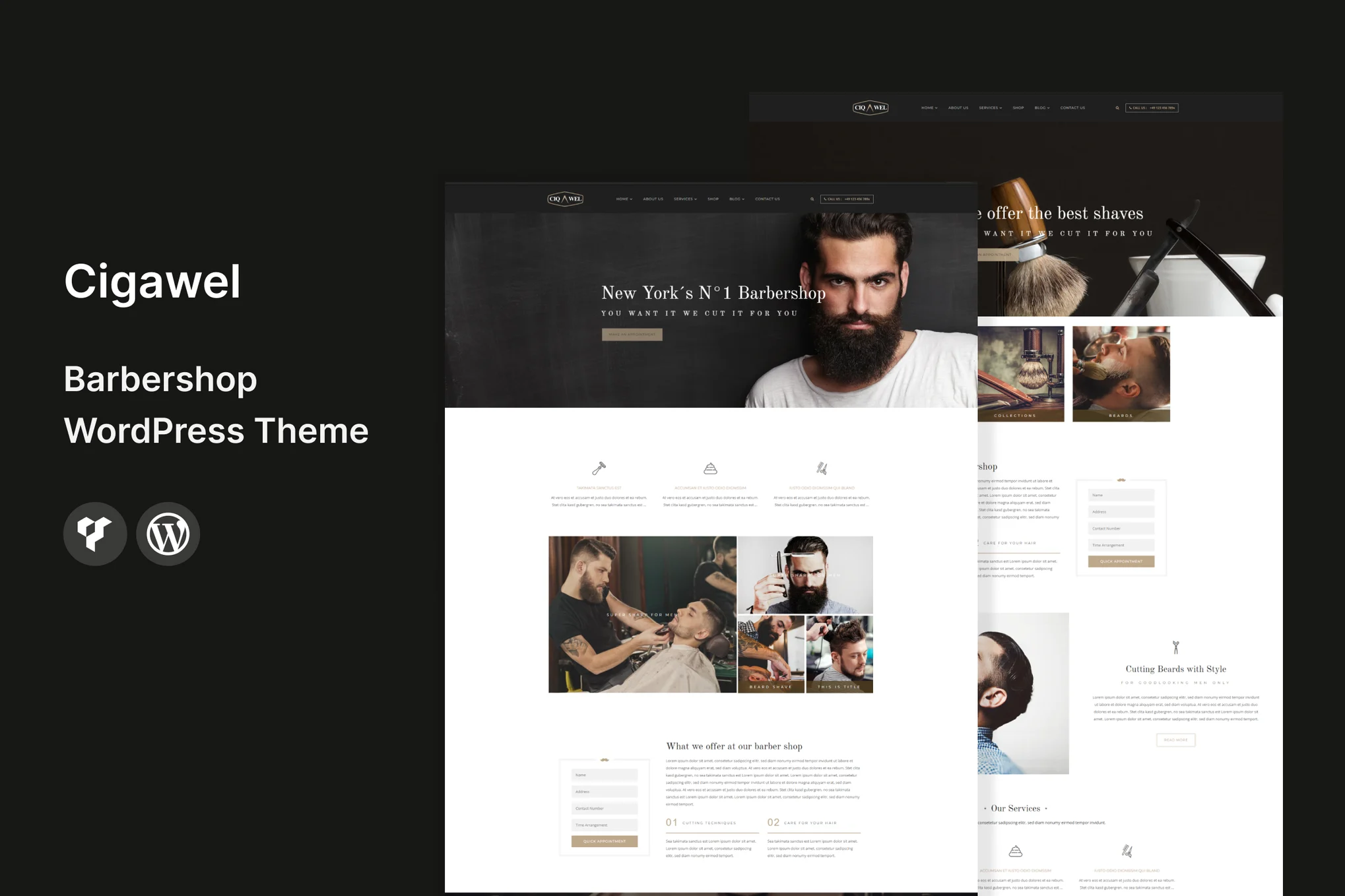 Cigawel-理发店 WordPress 主题