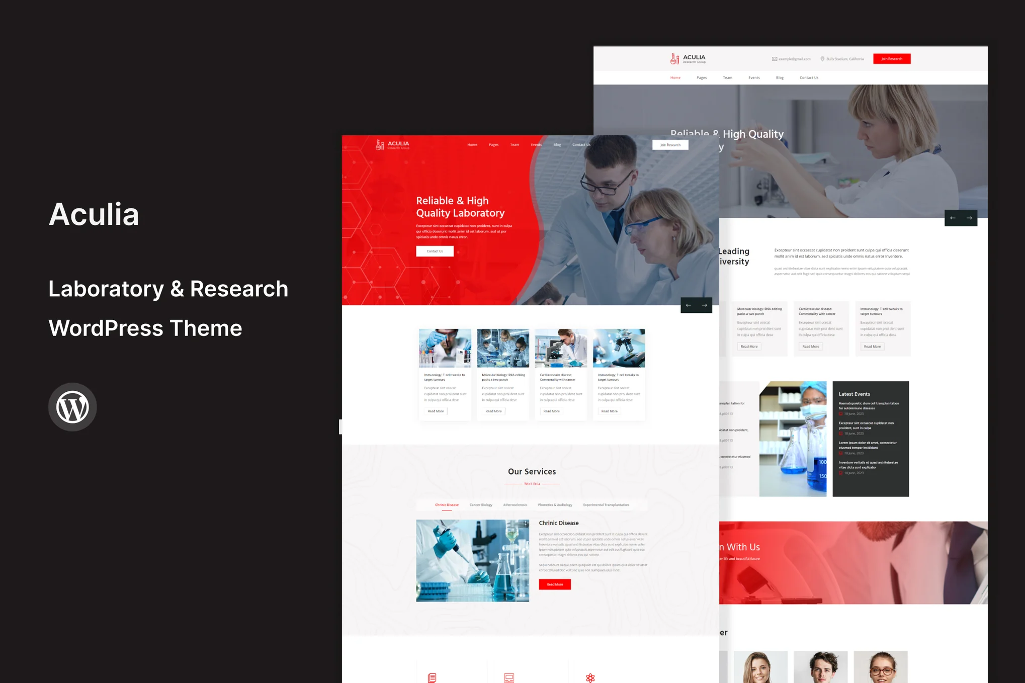 Aculia | 实验室和研究 WordPress 主题