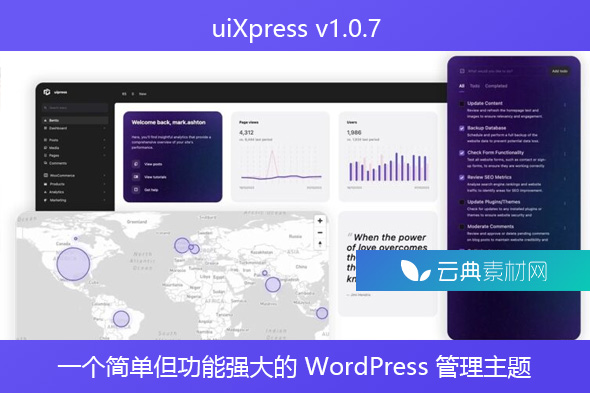 uiXpress v1.0.7 – 一个简单但功能强大的 WordPress 管理主题