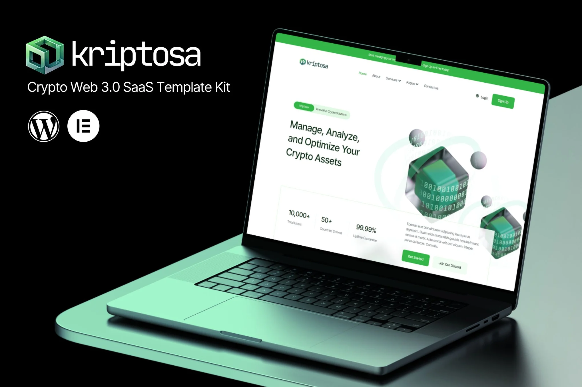 Kriptosa – Web3 SaaS Elementor 模板套件