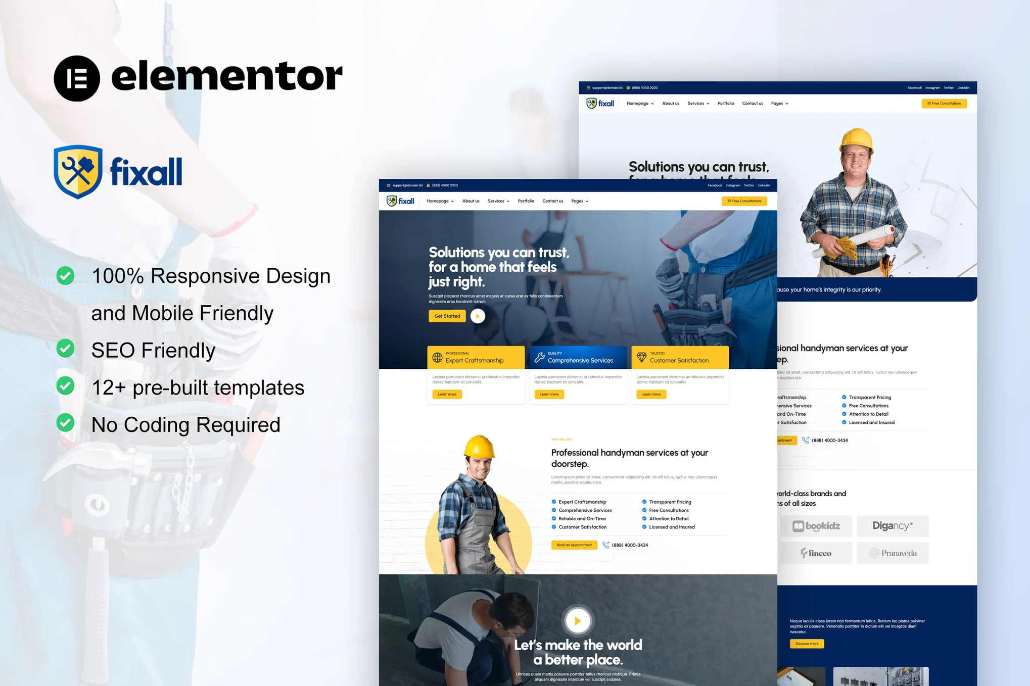FixAll – 杂工和维修服务 Elementor Pro 模板套件