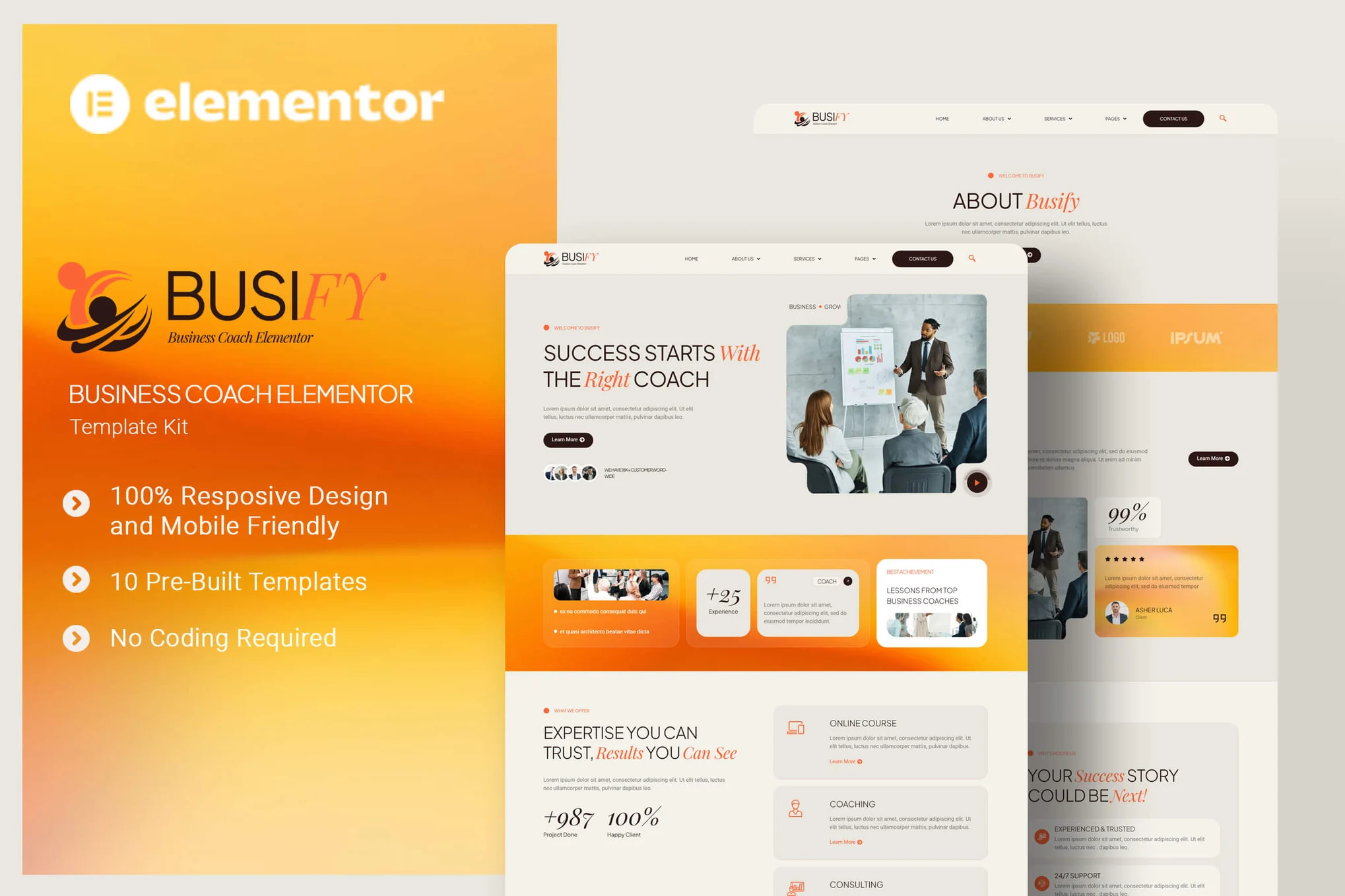 Busify – 商务教练 Elementor 模板套件