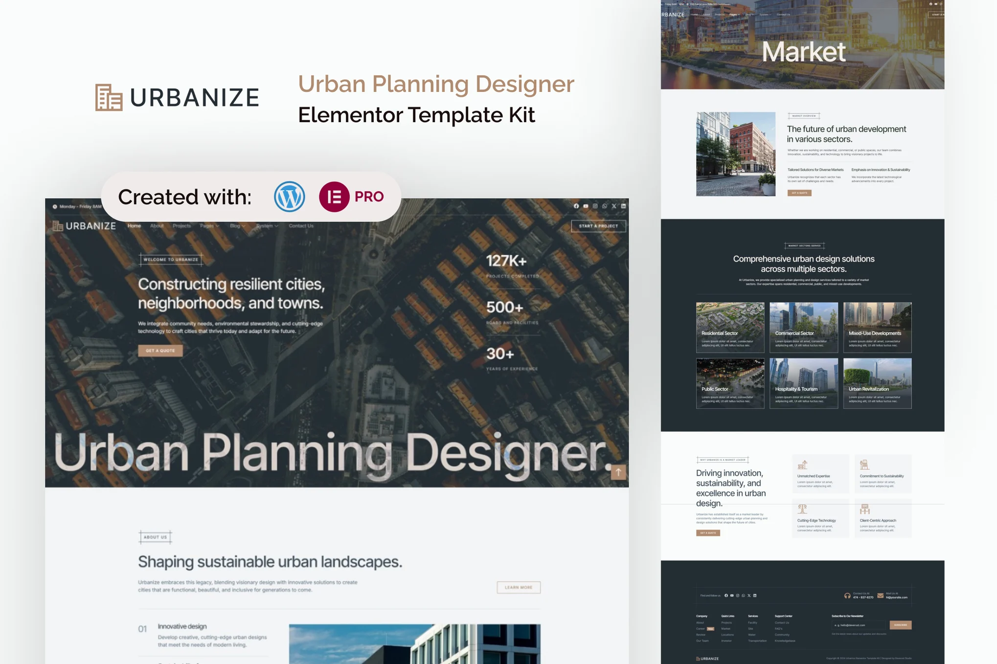 Urbanize – 城市规划设计师 Elementor 模板套件