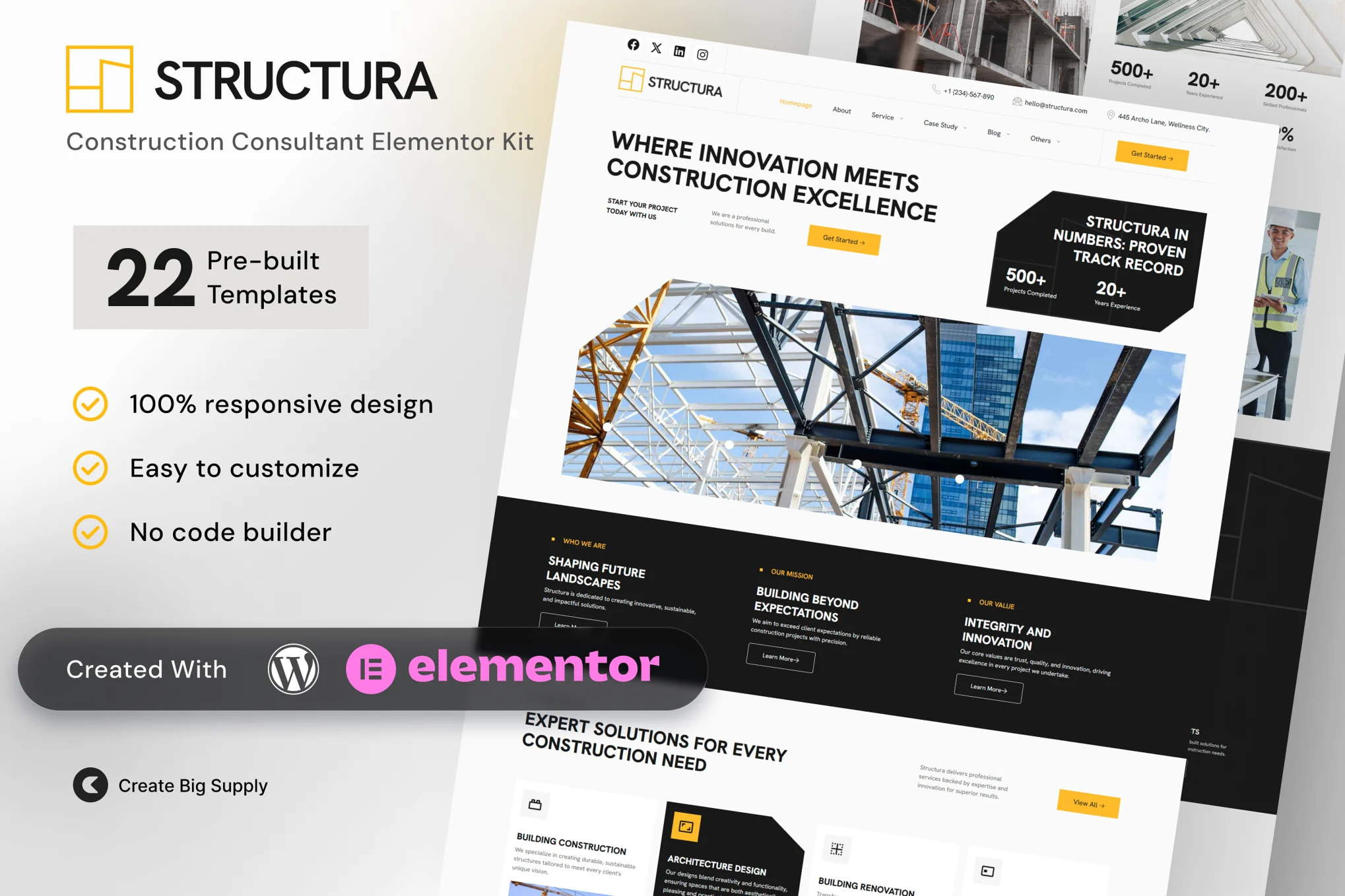 Structura – 施工顾问 Elementor 模板套件