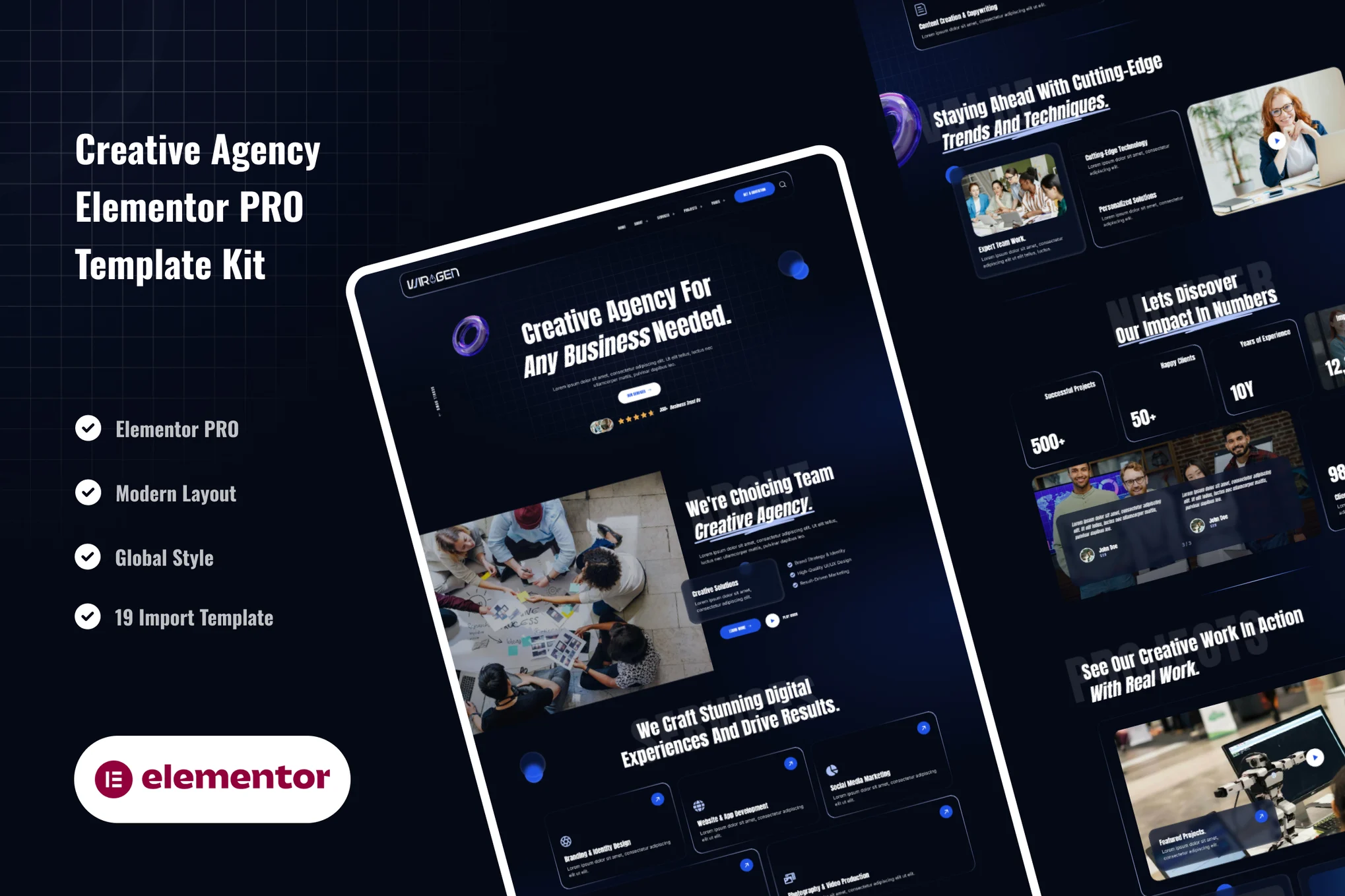 Wiragen – 创意机构 Elementor Pro 模板套件