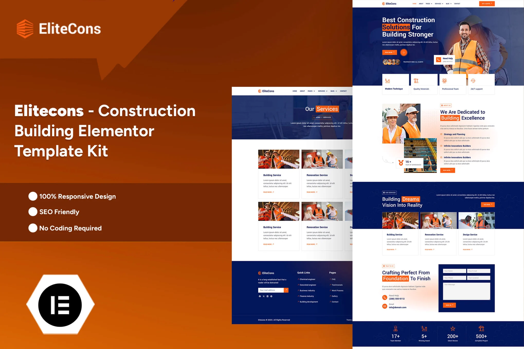 Elitecons – 建筑 Elementor Pro 模板套件