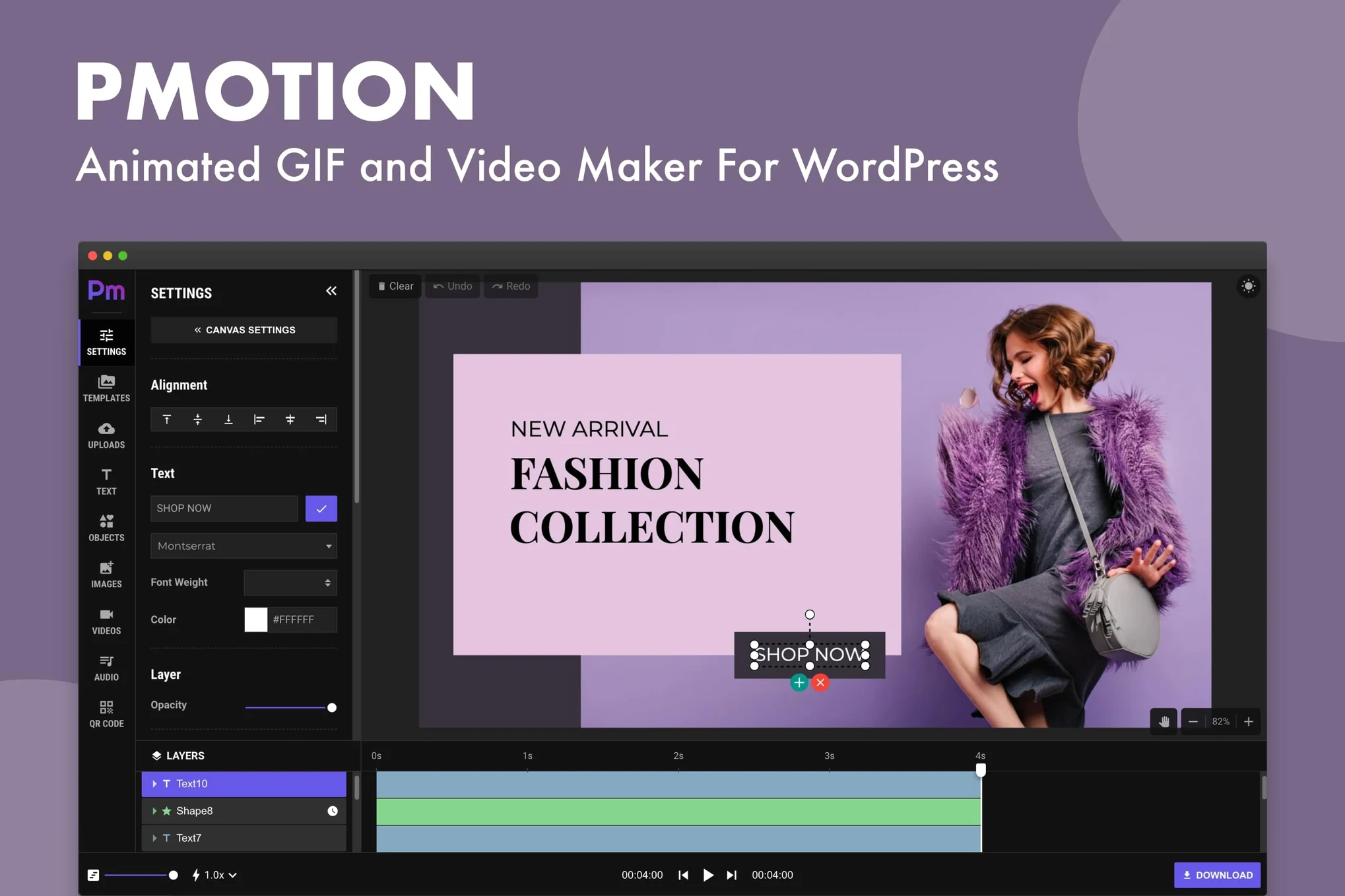 Pmotion – WordPress 的动画 GIF 和视频制作器