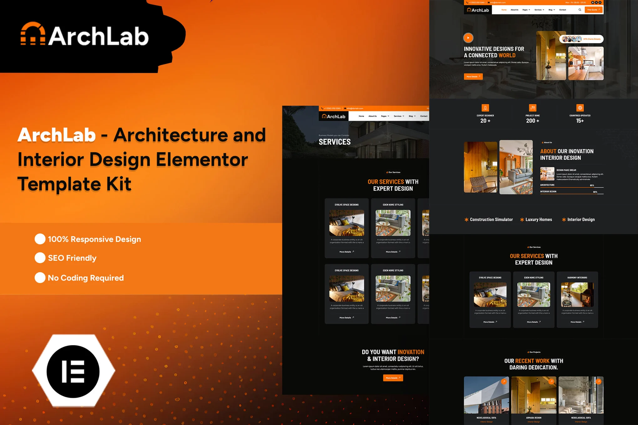 ArchLab – 建筑和室内设计 Elementor Pro 模板套件