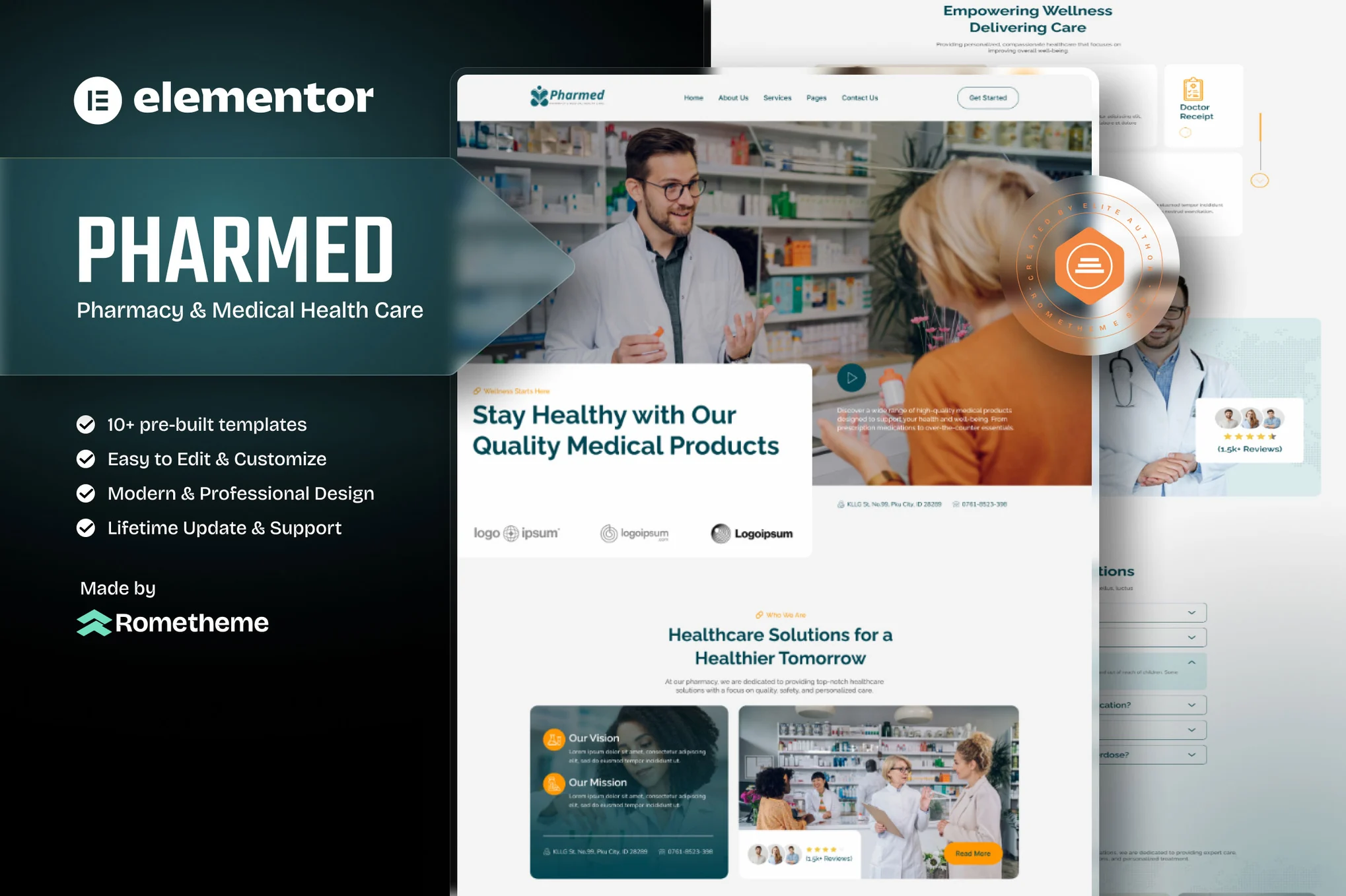 Pharmed – 药房和医疗保健 Elementor 模板套件