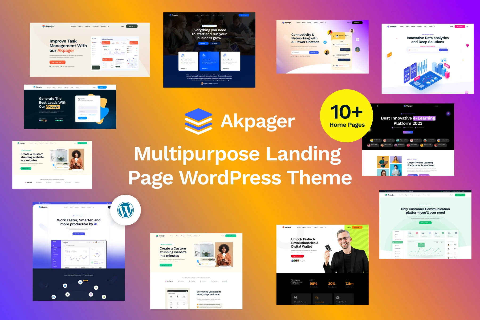 Akpager – 登陆页面 Elementor WordPress 主题