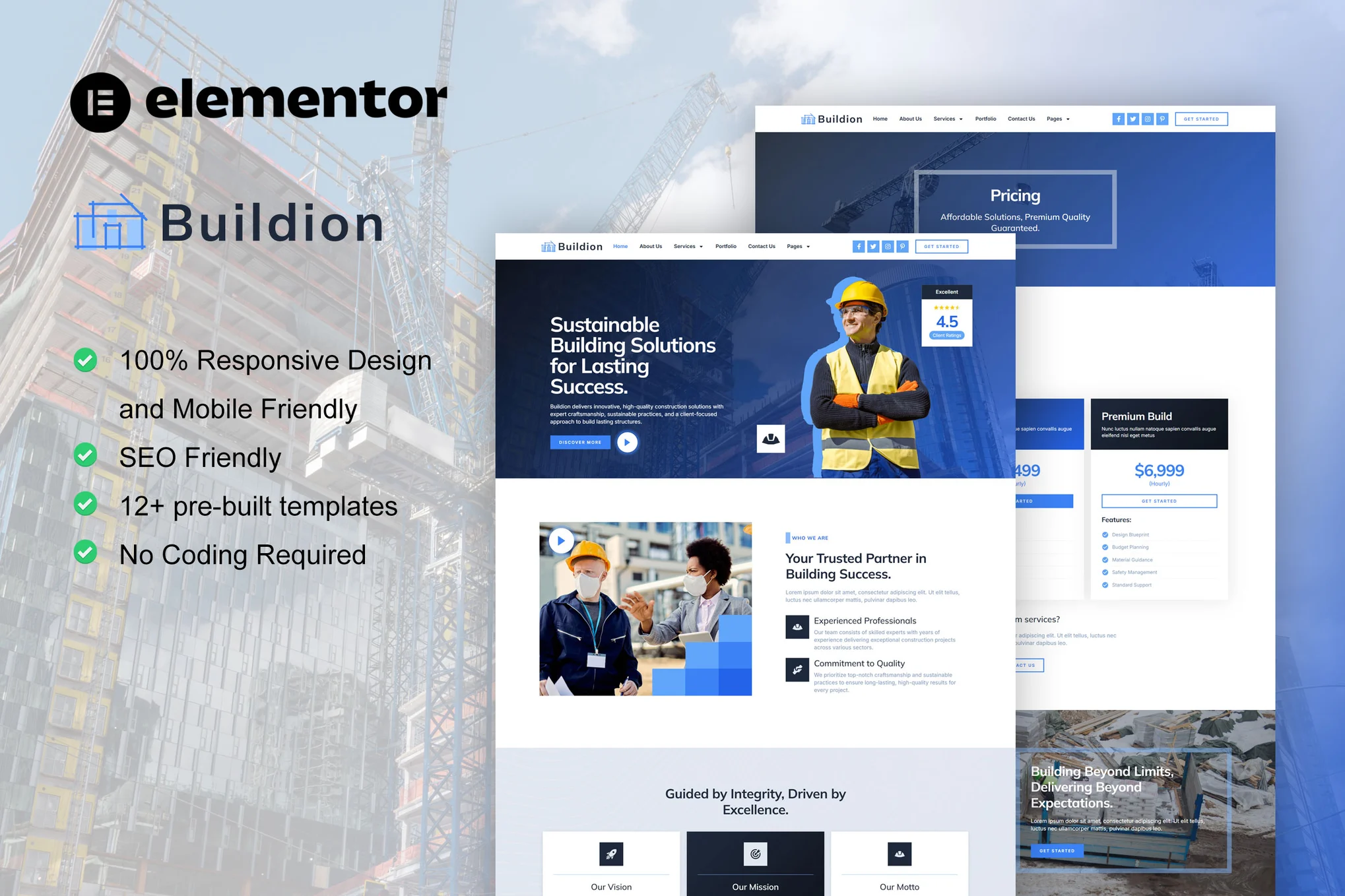Buildion – 建筑和建筑服务 Elementor Pro 模板套件