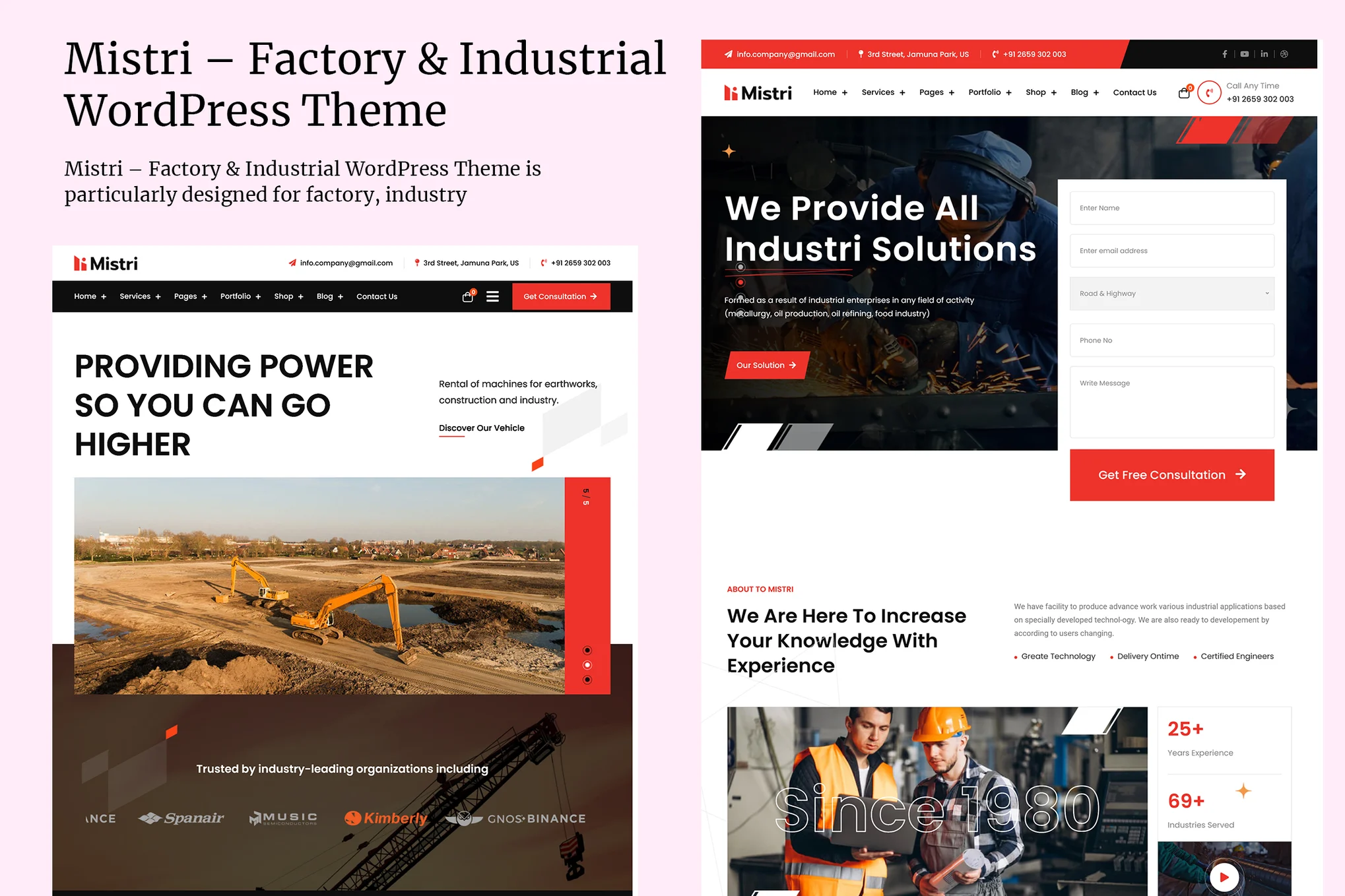 Mistri – 工厂和工业 WordPress 主题