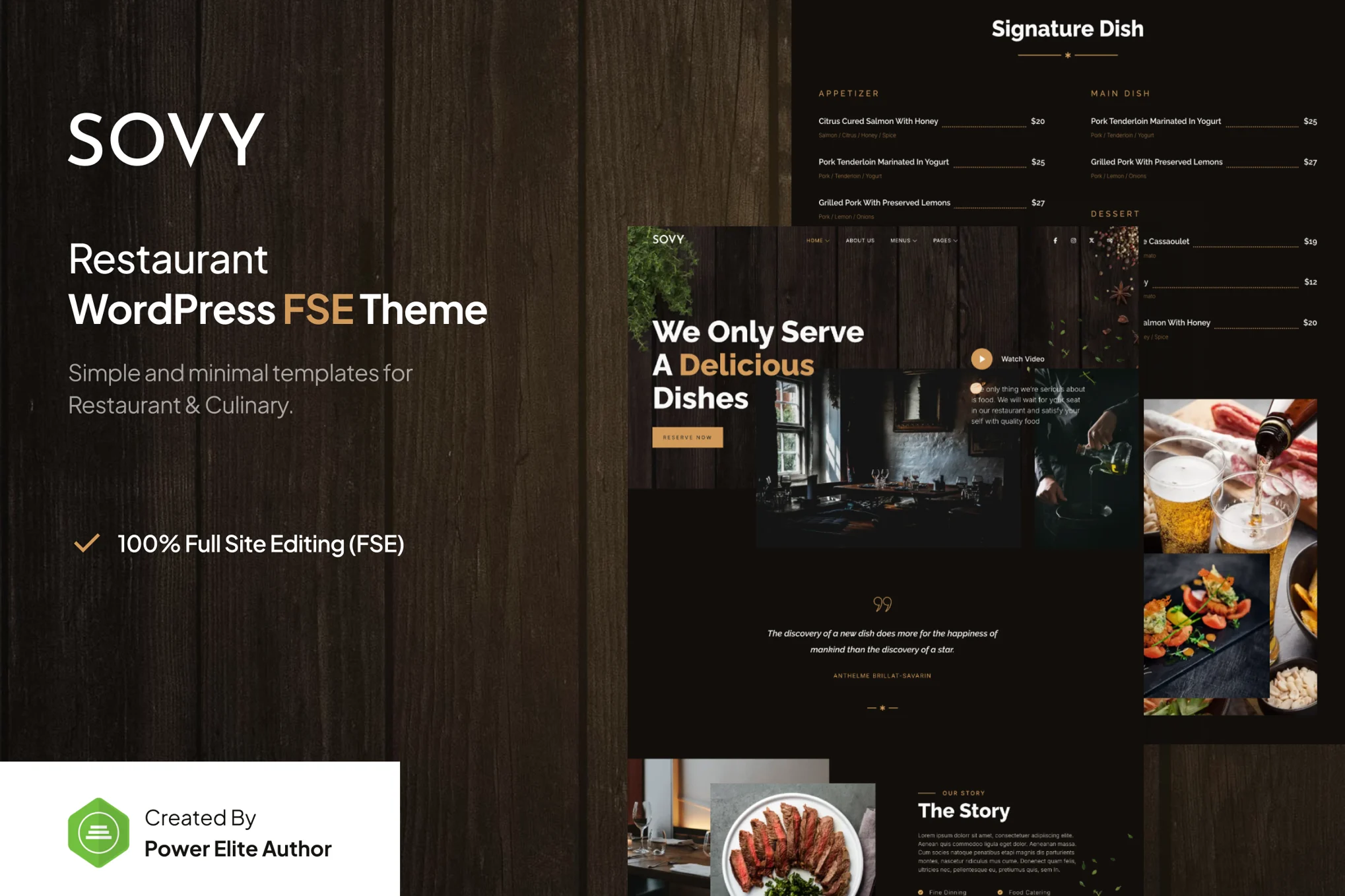 Sovy – 餐厅 FSE WordPress 主题