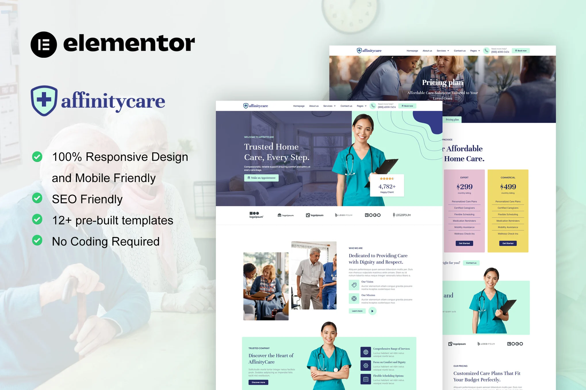 AffinityCare – 家庭护理和私人护理服务 Elementor 模板套件