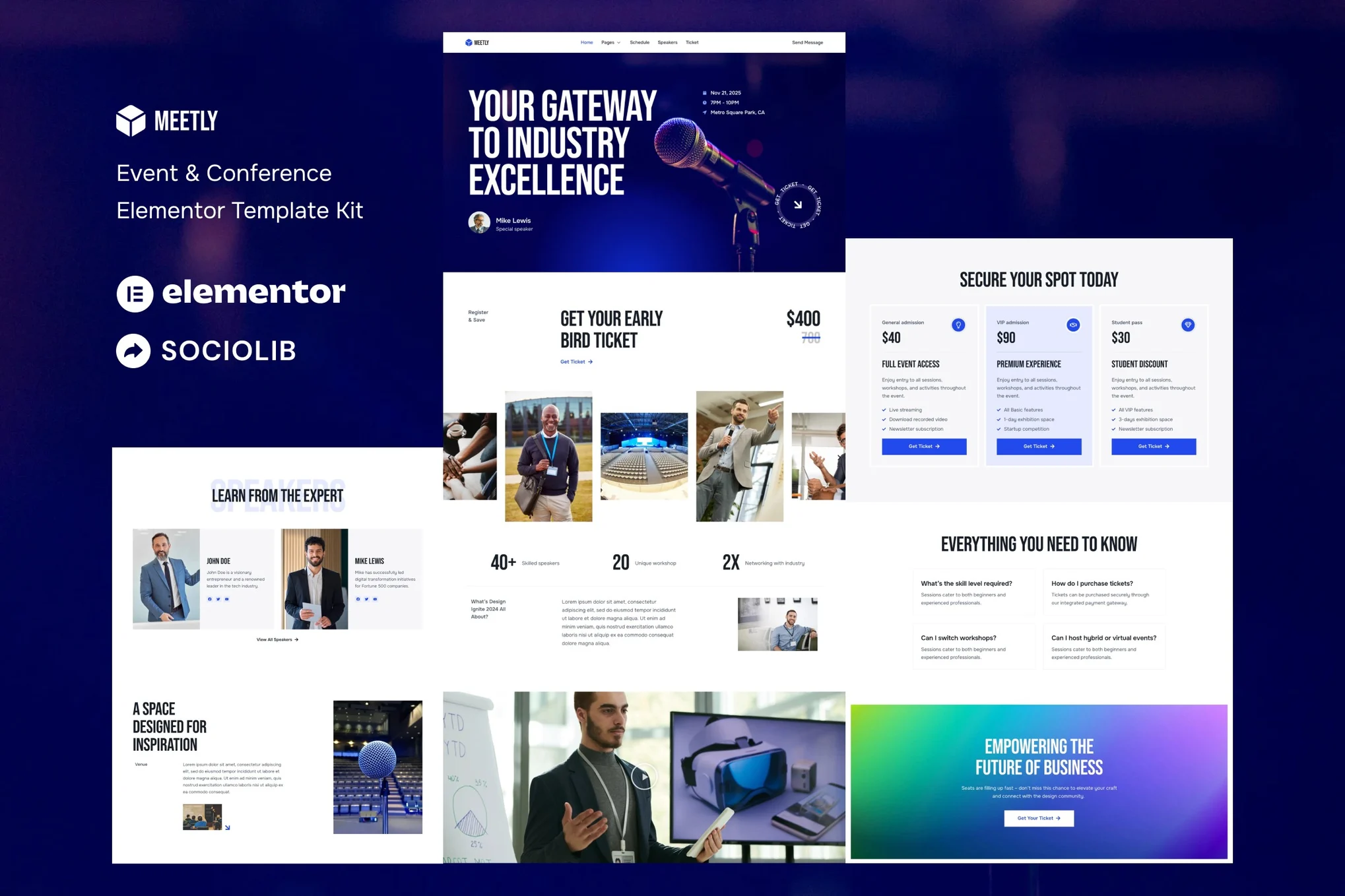 Meetly – 活动和会议 Elementor 模板套件