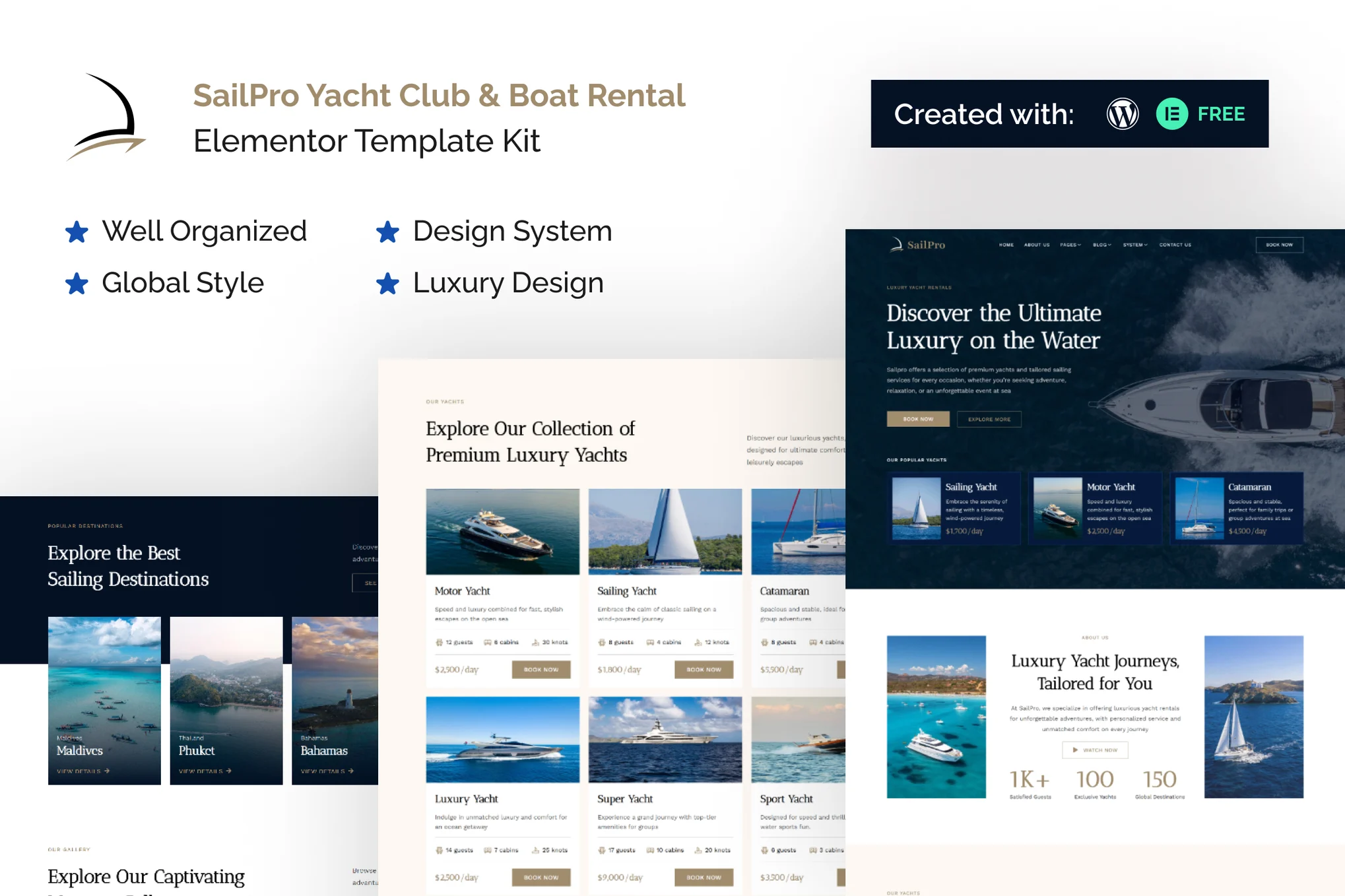 Sailpro – 游艇俱乐部和船只租赁 Elementor 模板套件