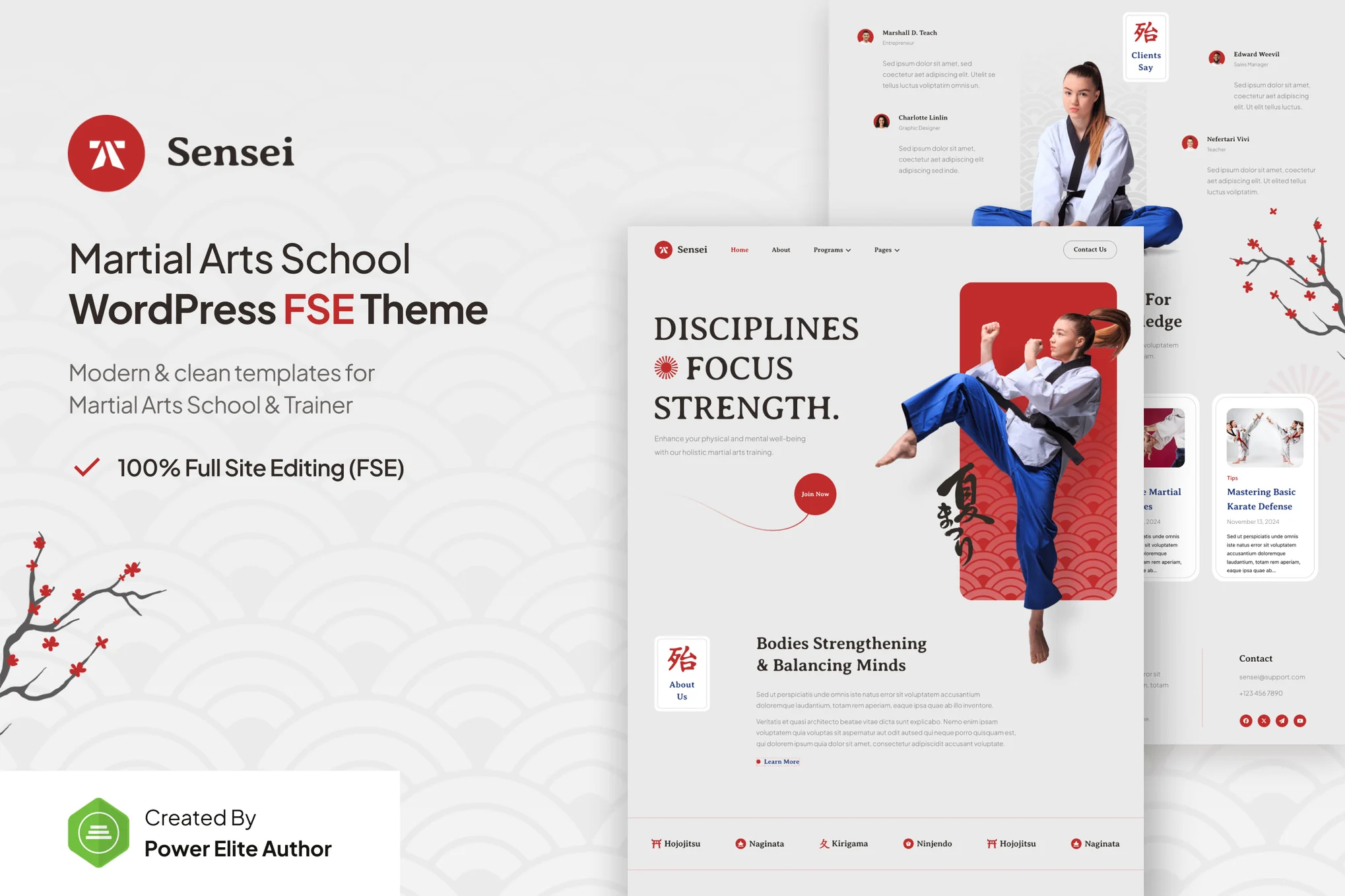 Sensei – 武术俱乐部和教练 FSE WordPress