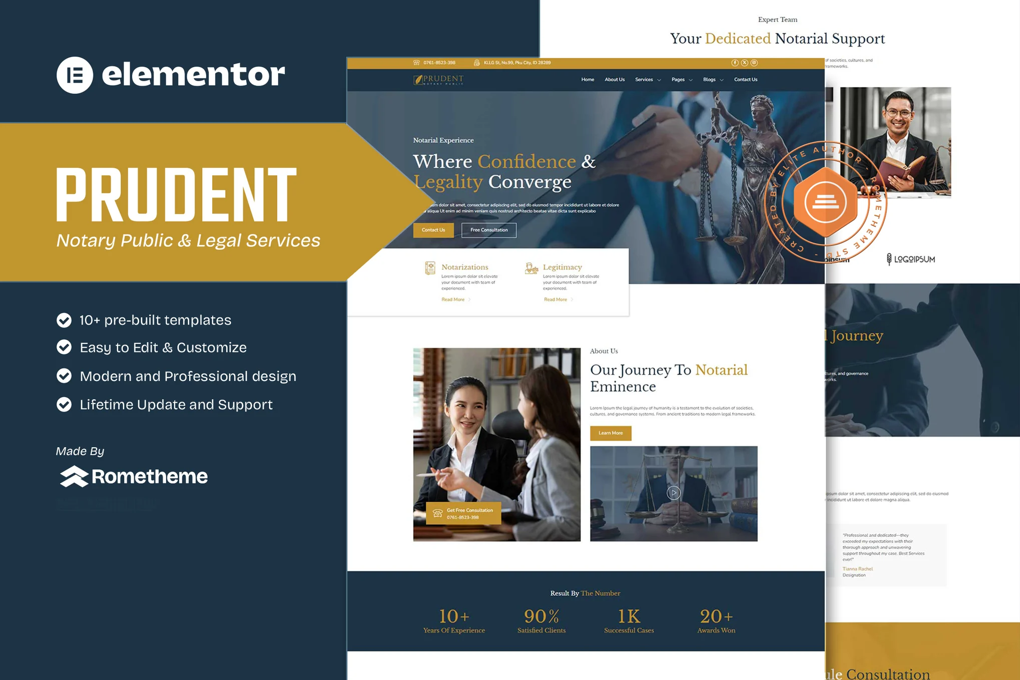 Prudent – 公证人和法律服务 Elementor 模板套件