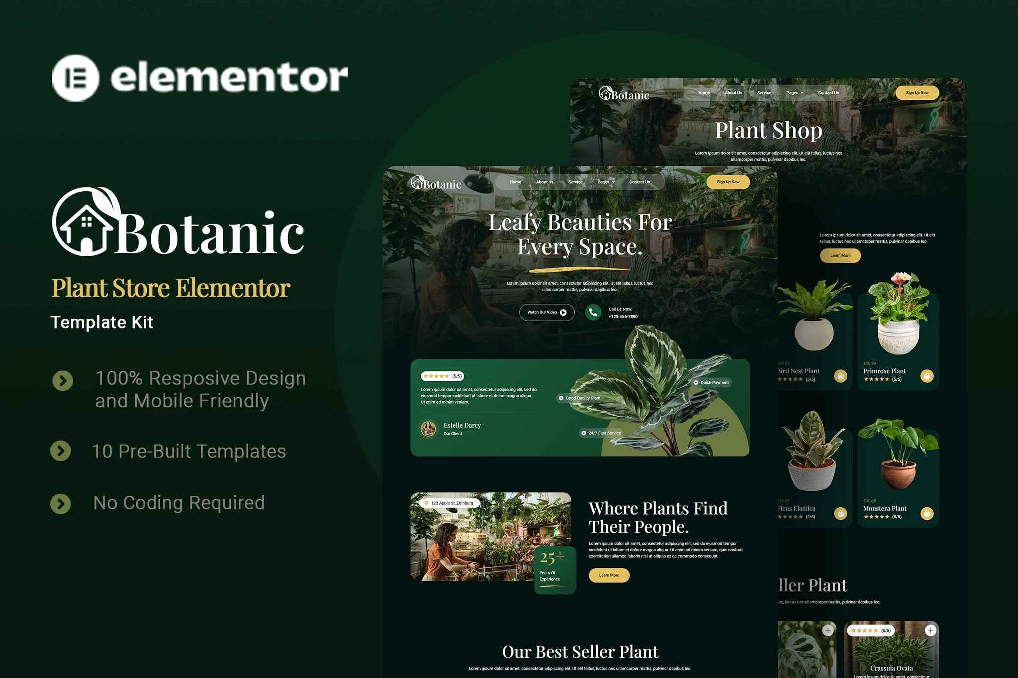 Botanic-植物商店 Elementor 模板套件