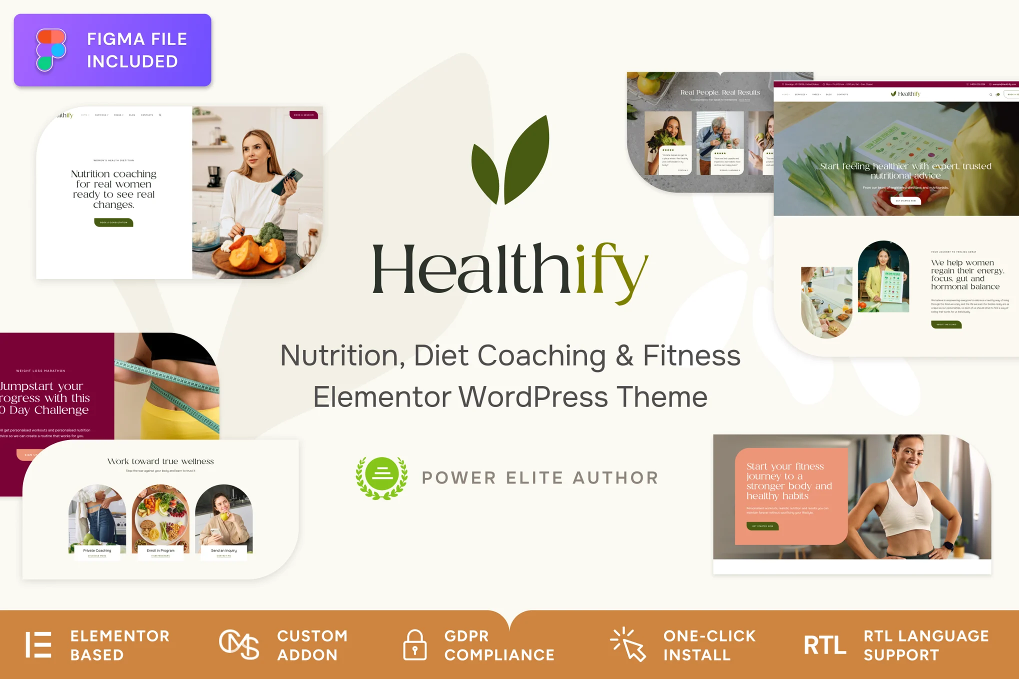 Healthify – 饮食食谱和健康指导主题