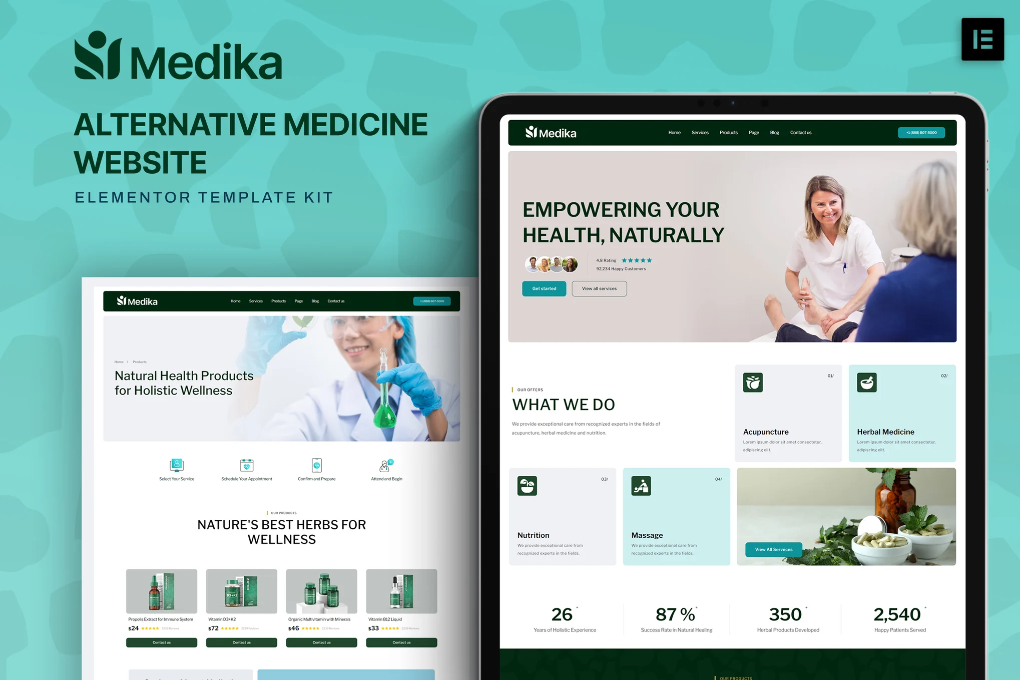 Medika-替代医学网站 Elementor 模板套件