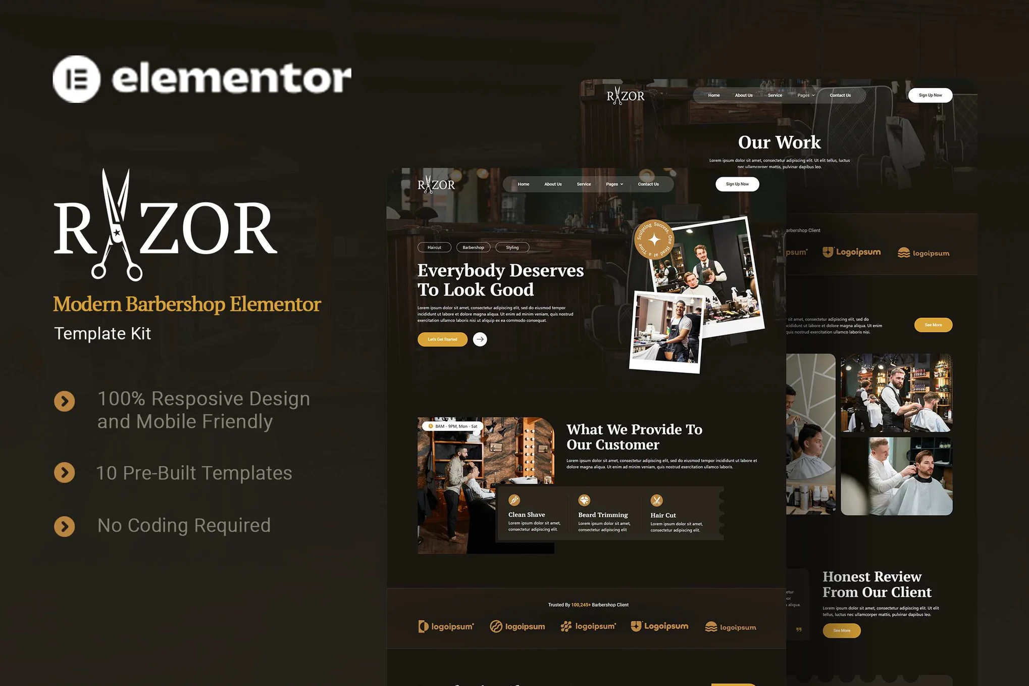 Razor-现代理发店 Elementor 模板套件