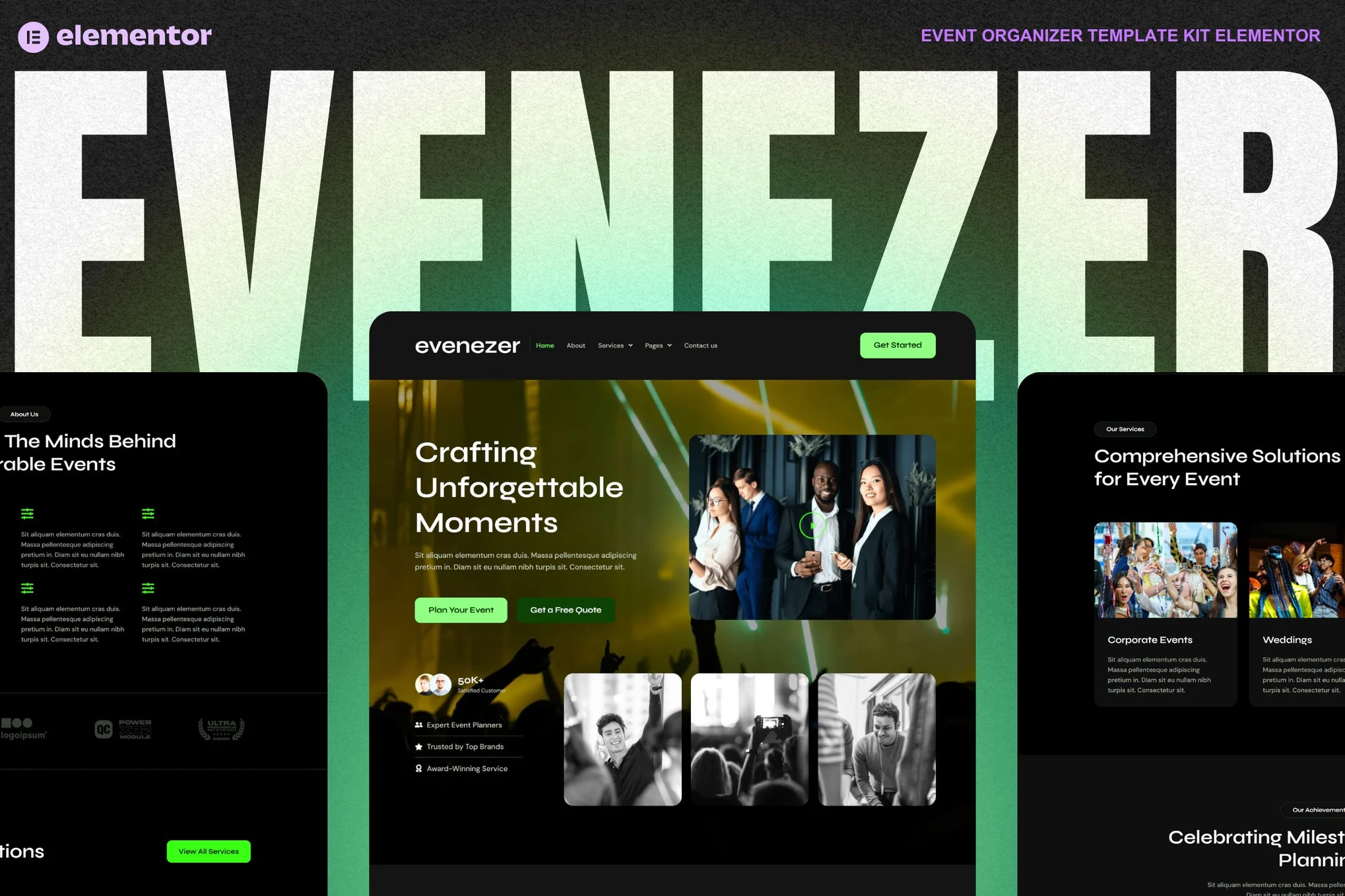 Evenizer – 活动组织者 Elementor 模板套件