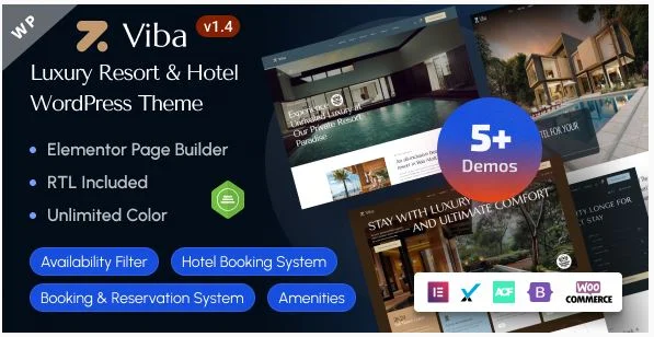 Viba Luxury Resort & Hotel Elementor WordPress 主题