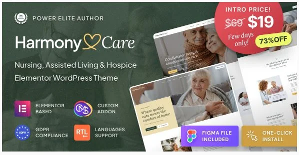 Harmony Care – 私人养老院和老年护理 WordPress 主题