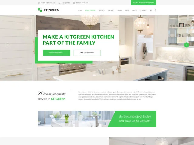 KitGreen – 室内和厨房设计 WordPress 主题
