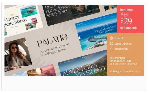 Palatio – 豪华酒店及度假村 WordPress 主题