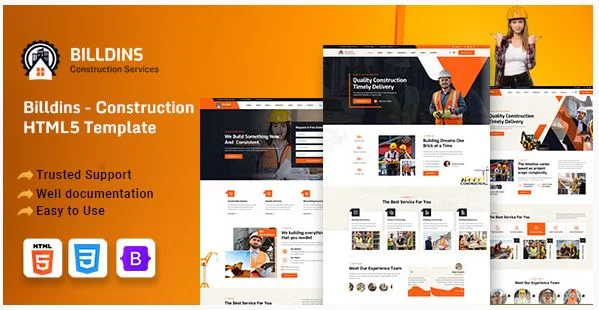 Billdins HTML5 建筑和商业模板