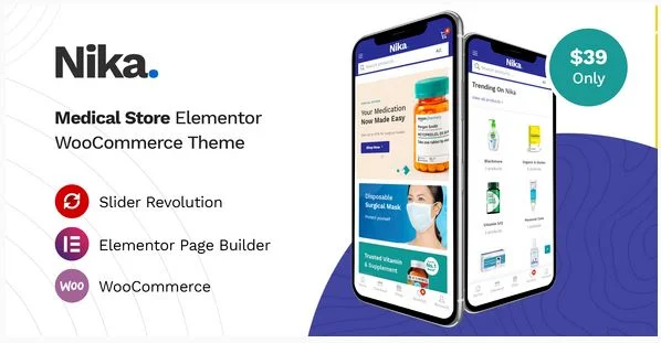 Nika Medical Elementor WooCommerce 主题