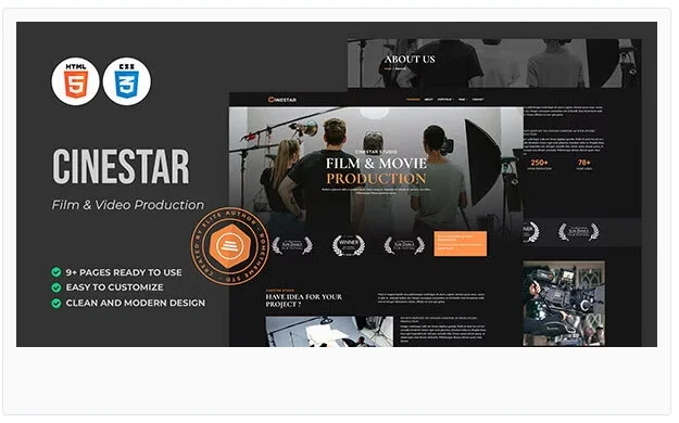 Cinestar 电影和视频制作 HTML 模板
