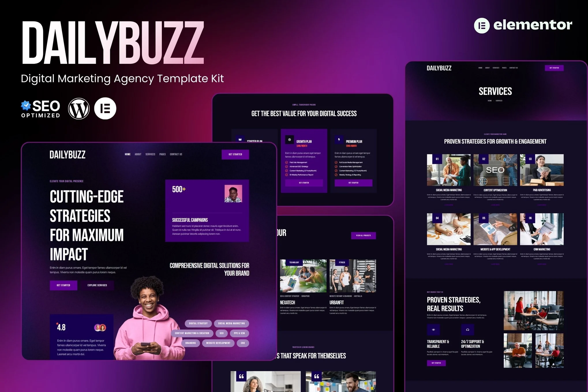 DailyBuzz – 数字代理机构 Elementor 模板套件