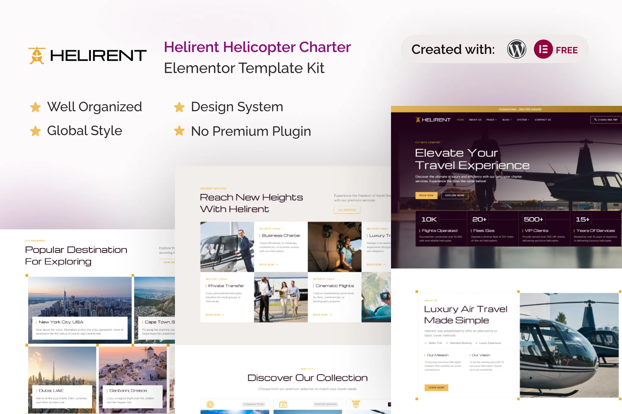 Helirent – 直升机包机 Elementor 模板套件