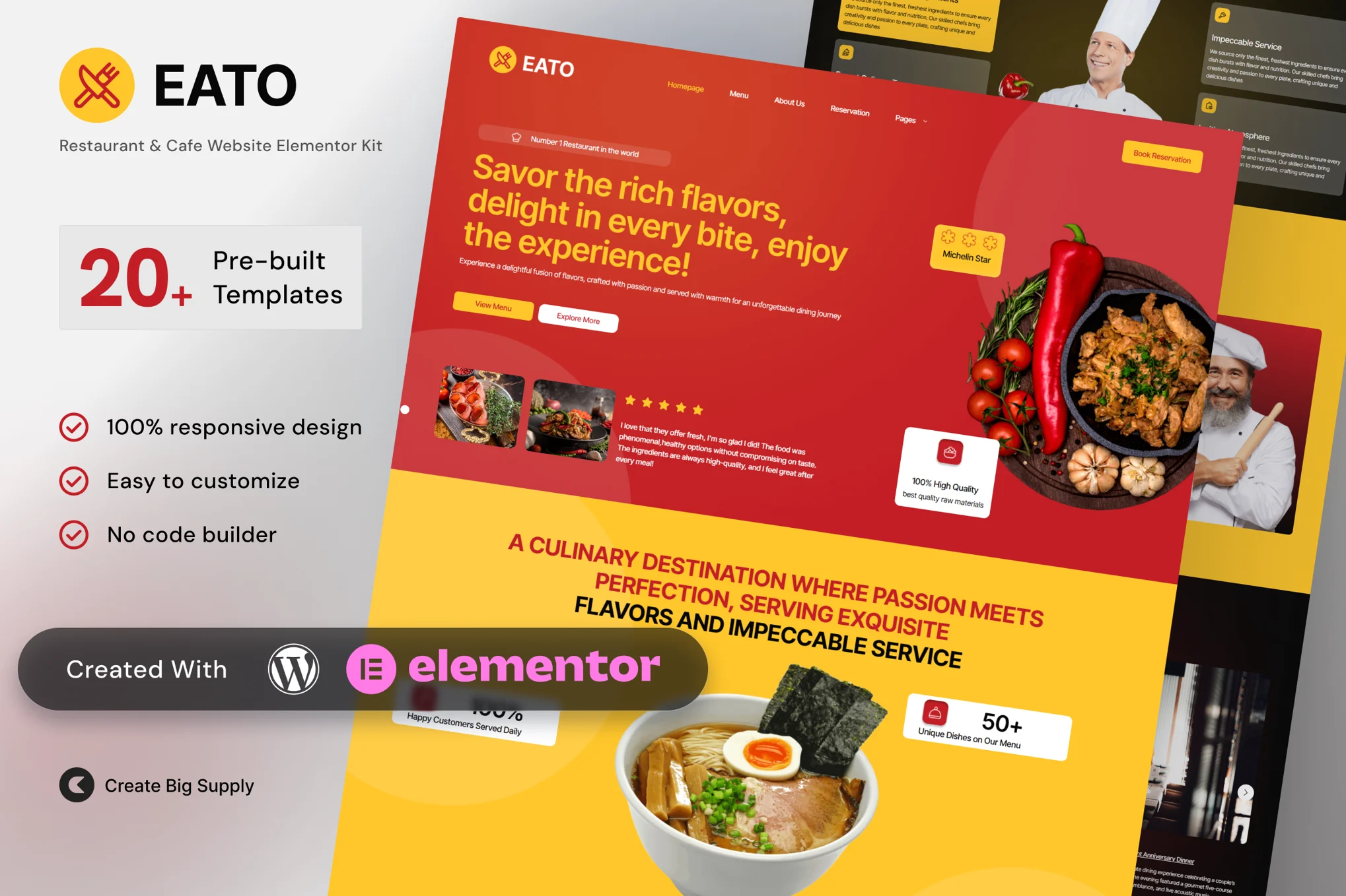 Eato – 餐厅和咖啡馆 Elementor 模板套件