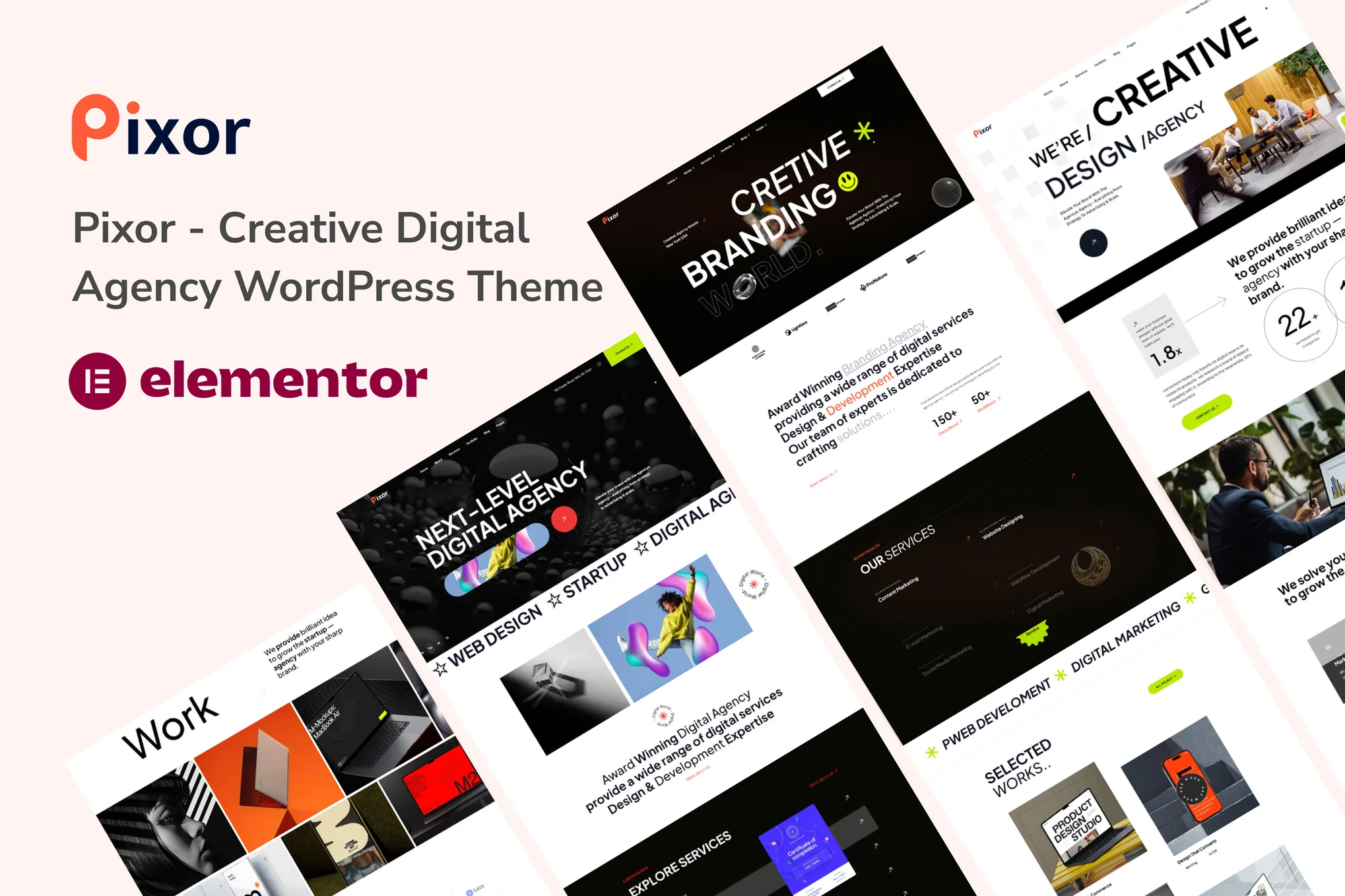Pixor – 创意数字机构 WordPress 主题