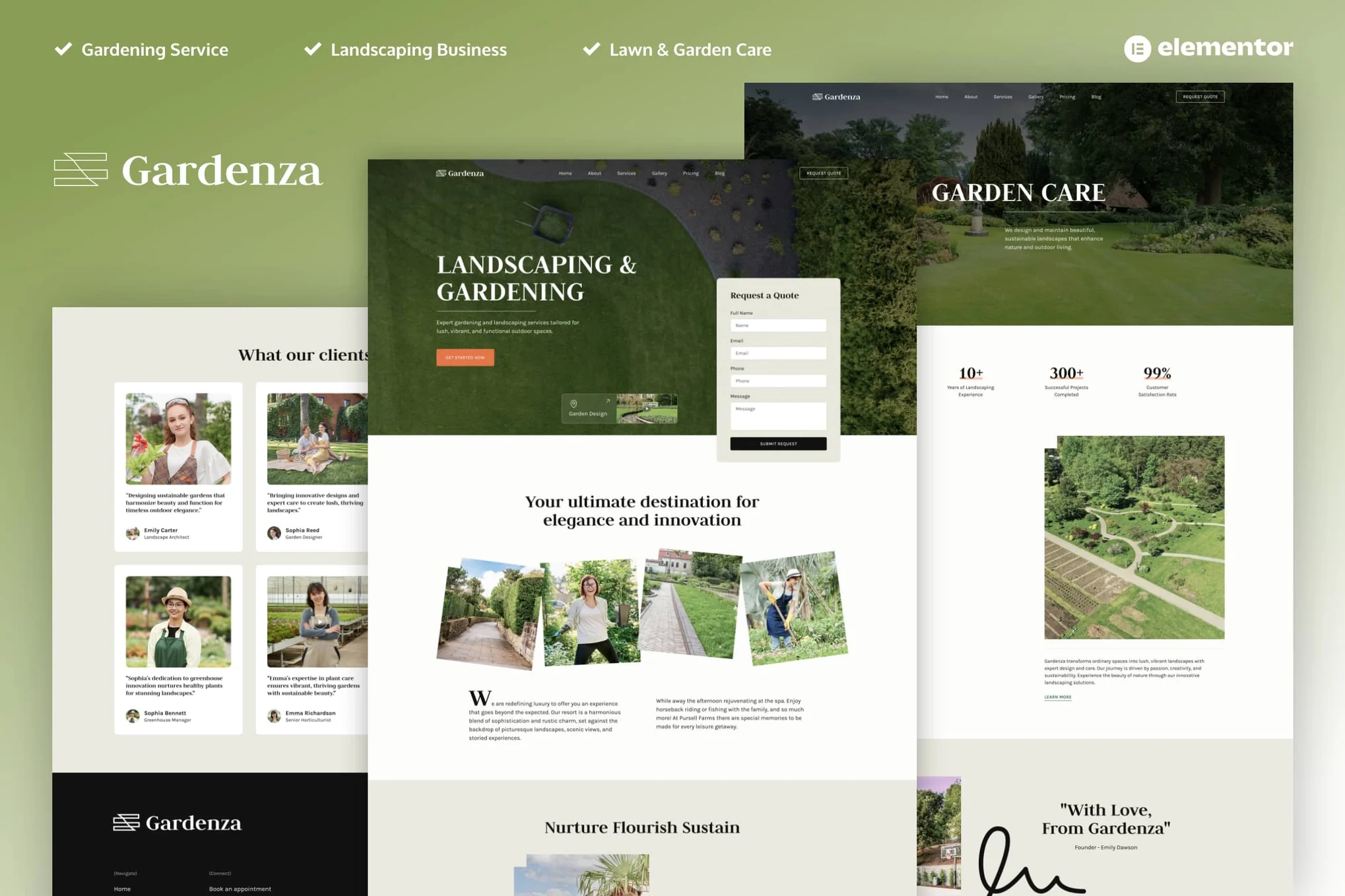 Gardenza – 园艺和景观设计 Elementor Pro 模板套件
