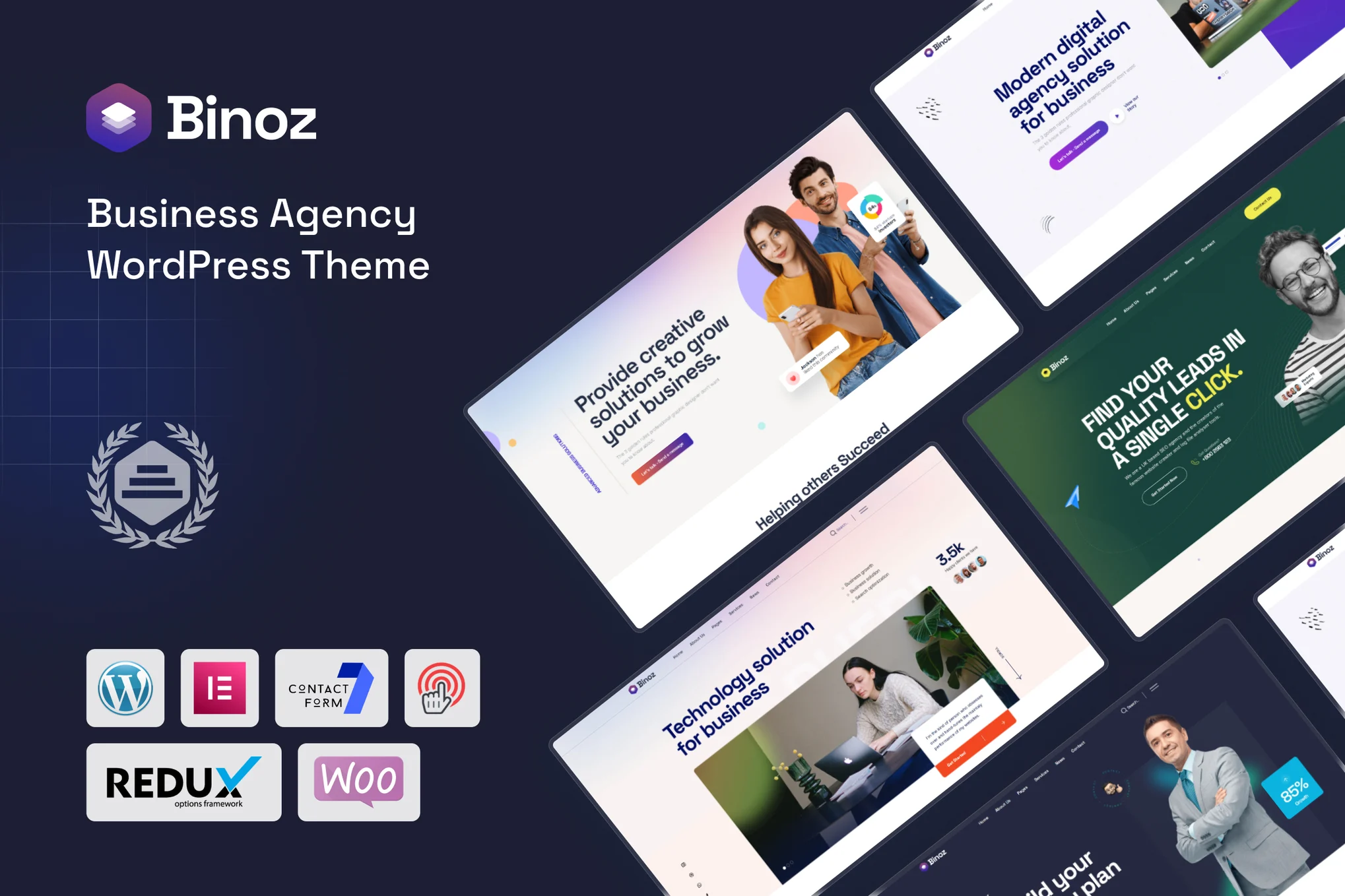 Binoz-商业代理 WordPress 主题