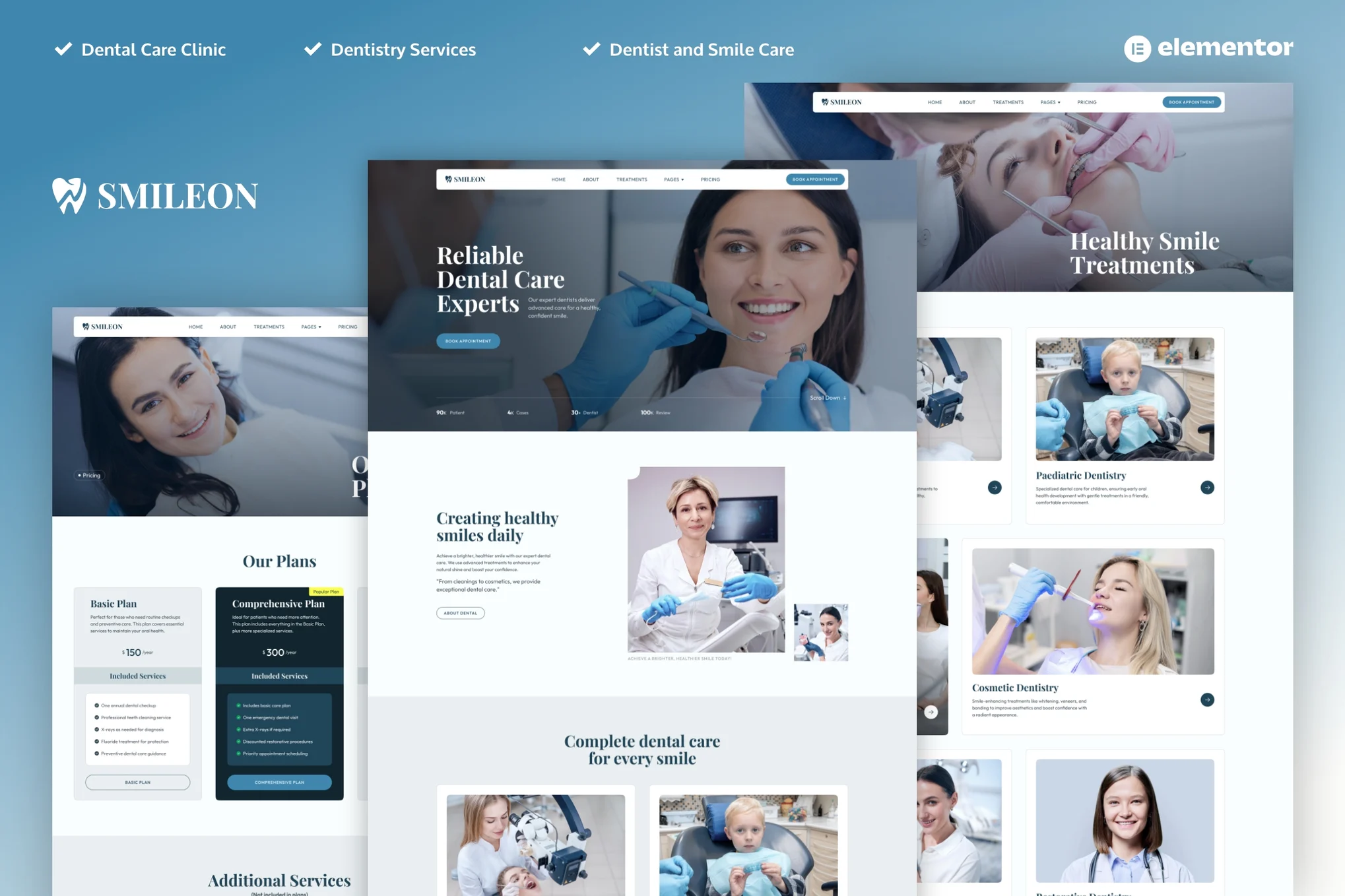 Smileon – 牙医和牙科诊所 Elementor Pro 模板套件