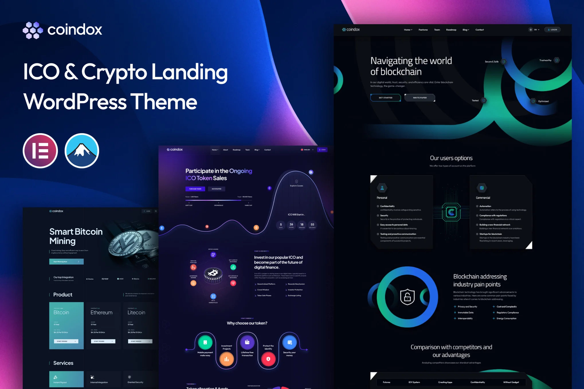 Coindox – ICO 和加密货币登陆 WordPress 主题