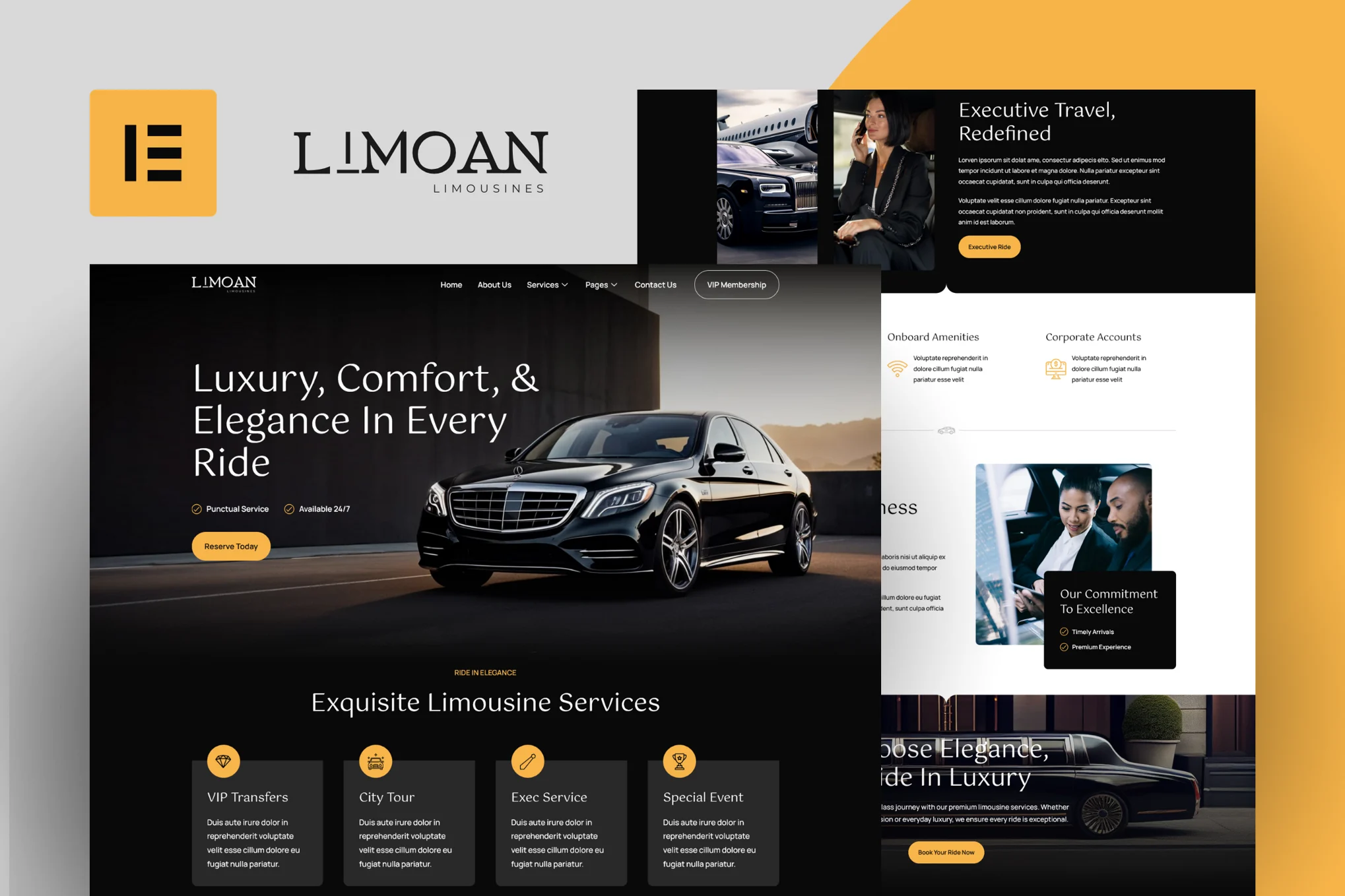 Limoan – 豪华轿车商务 Elementor 模板套件
