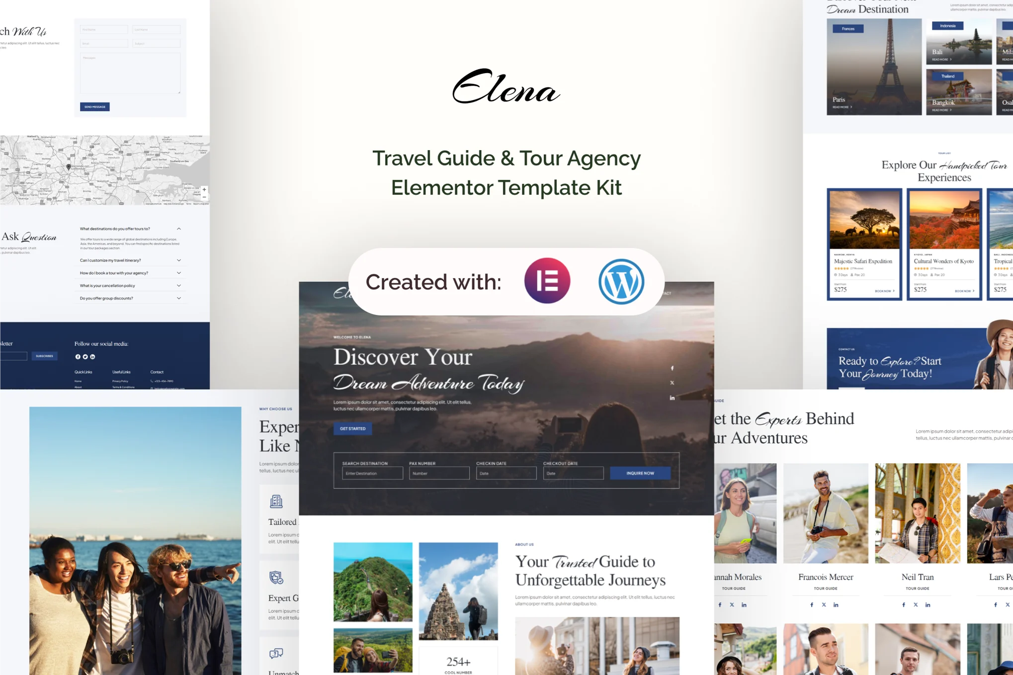 Elena – 旅行指南和旅行社 Elementor 模板套件