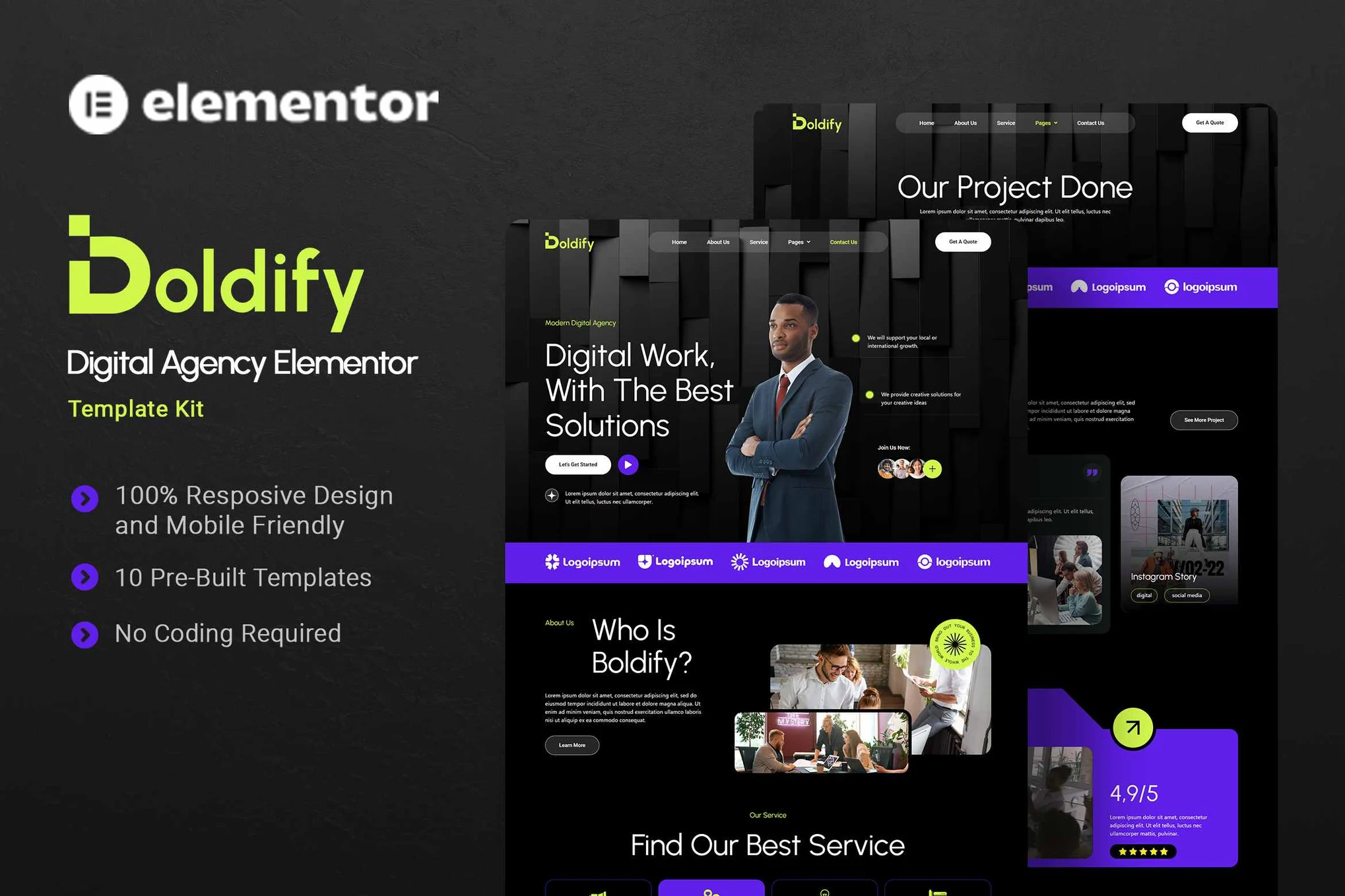 Boldify – 数字代理 Elementor 模板套件