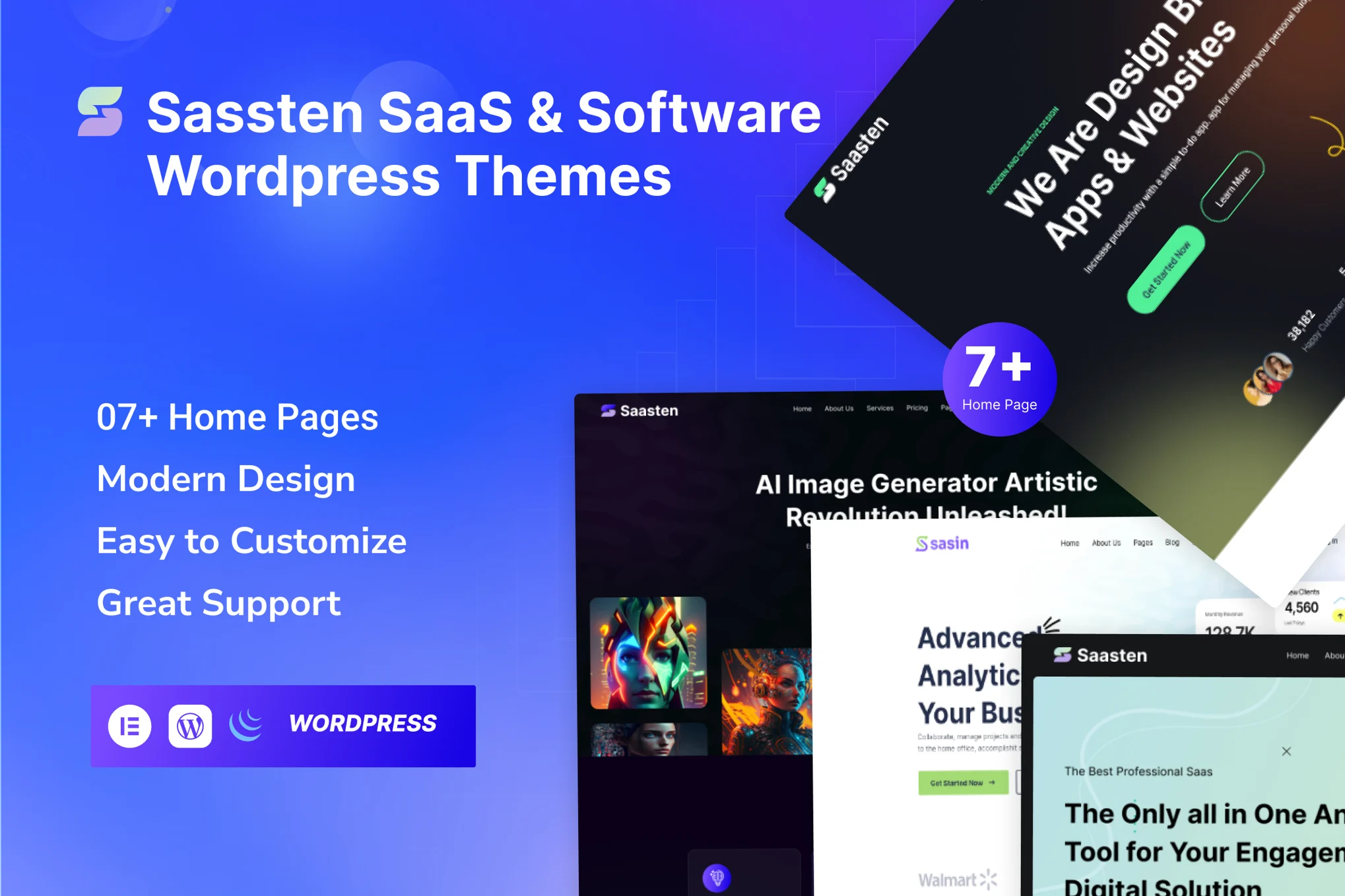 Saasten – SaaS 和软件登陆 WordPress 主题
