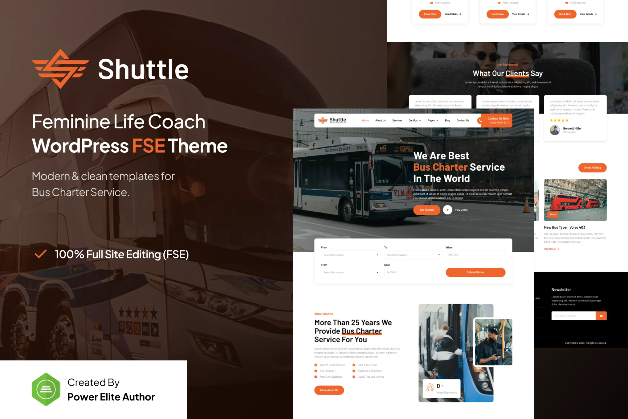 Shuttle – 巴士包车服务 FSE WordPress 主题
