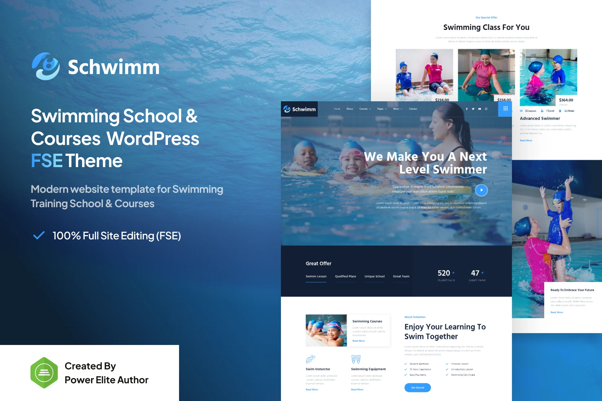 Schwimm – 游泳学校和课程 WordPress 主题