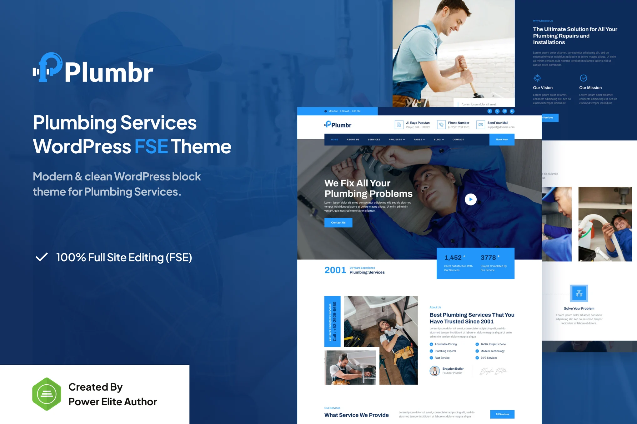 Plumbr – 管道服务 FSE WordPress 主题